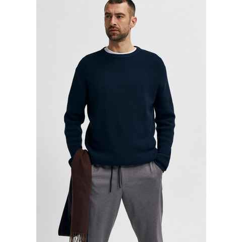 SELECTED HOMME Rundhalspullover ROCKS KNIT CREW NECK