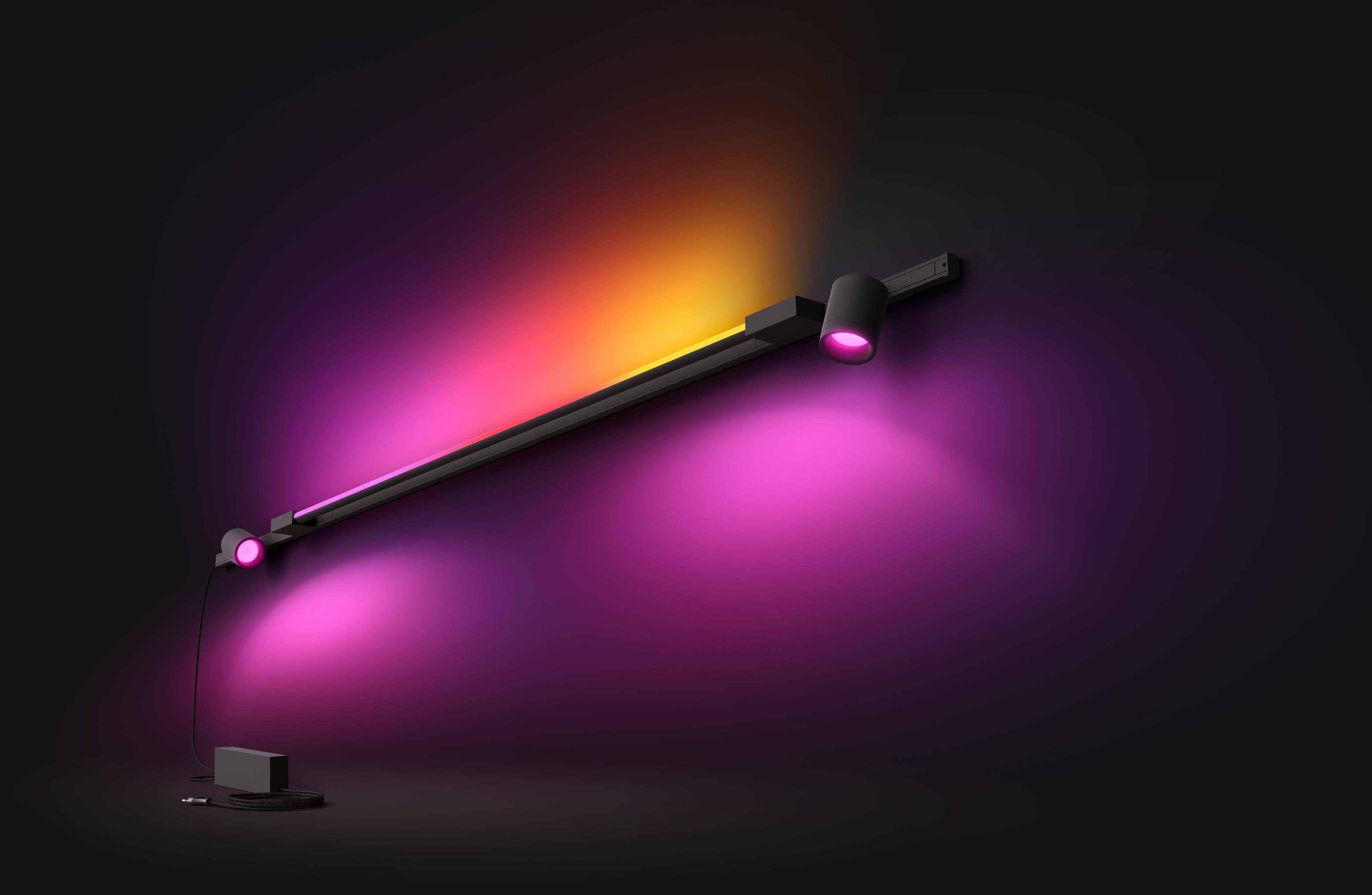 Philips Hue Gradient fest integriert, Dimmer, Farbwechsler, Schienensystem LED Wandleuchte LED Tube