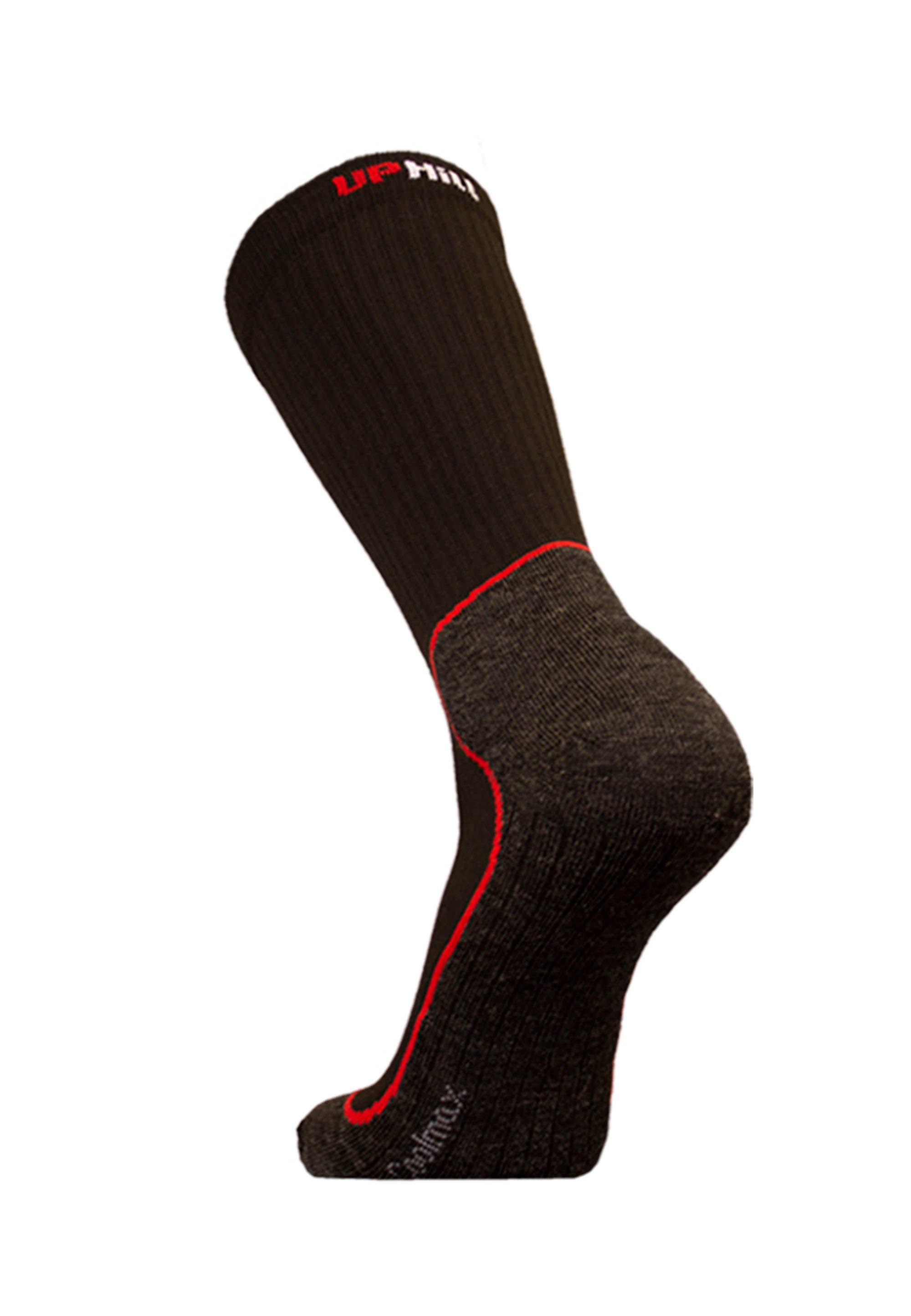 (1-Paar) Socken schwarz-rot KEVO Material UphillSport aus funktionalem