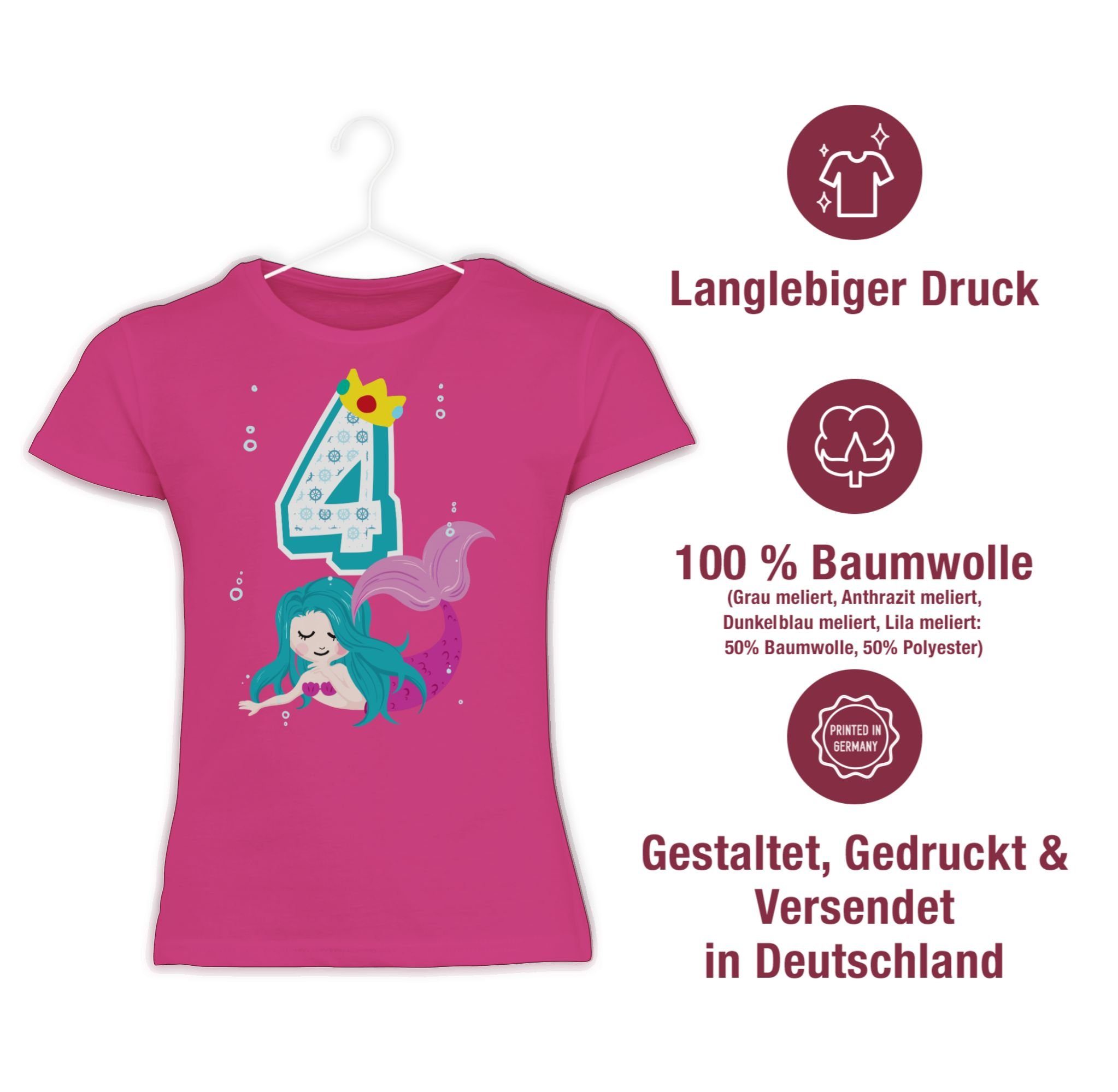 Fuchsia Geburtstag Shirtracer T-Shirt 1 Vierter Meerjungfrau 4.