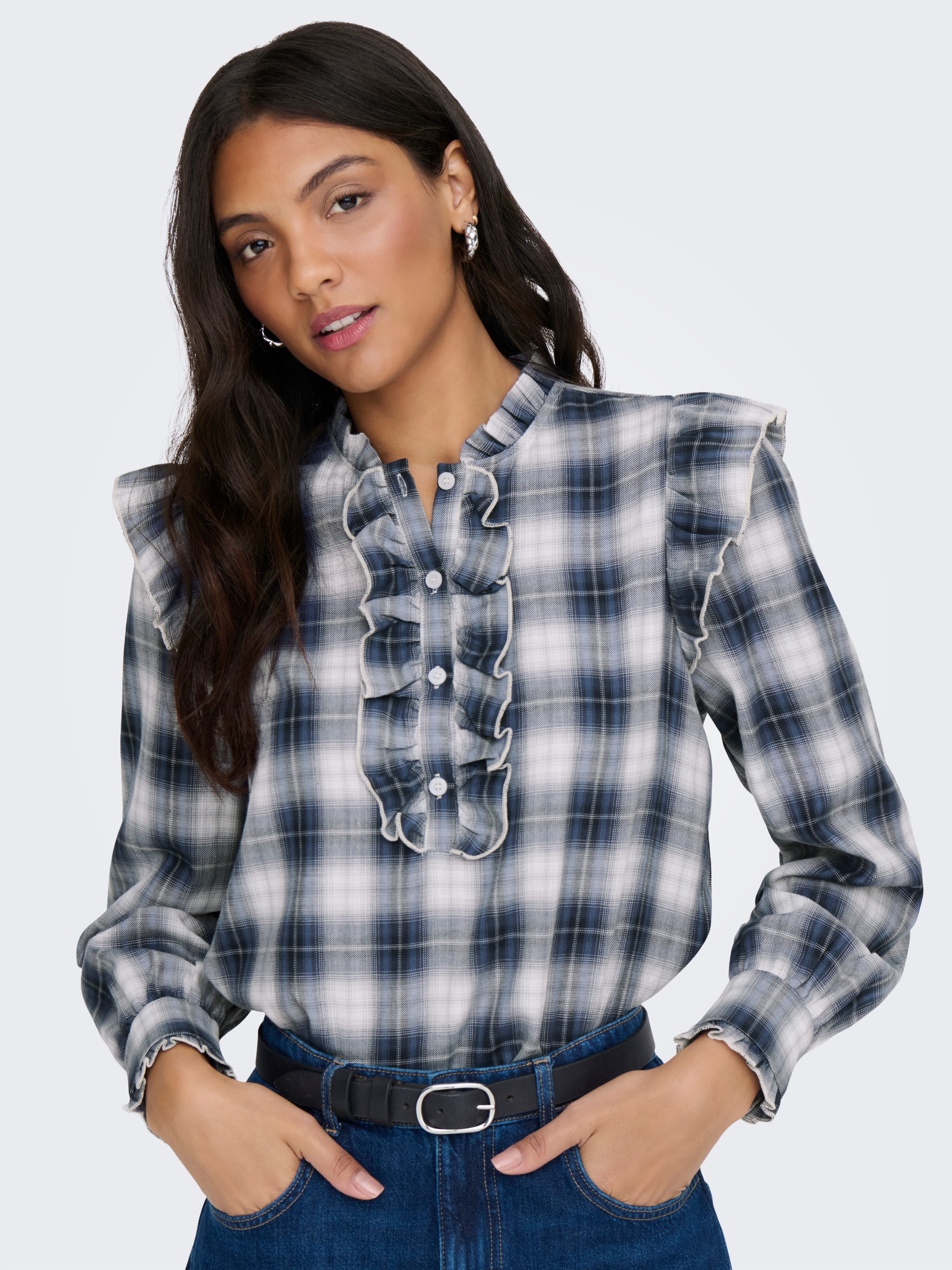 ONLY Langarmbluse ONLFIGA L/S FLOUNCE TOP WVN günstig online kaufen