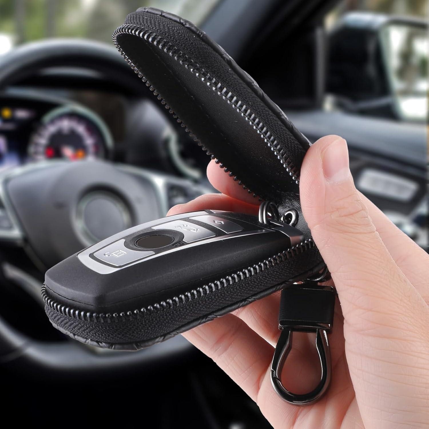LuxusKollektion Schlüsseltasche Echtleder Autoschlüsseletui Schwarz – Bild 5 von 5