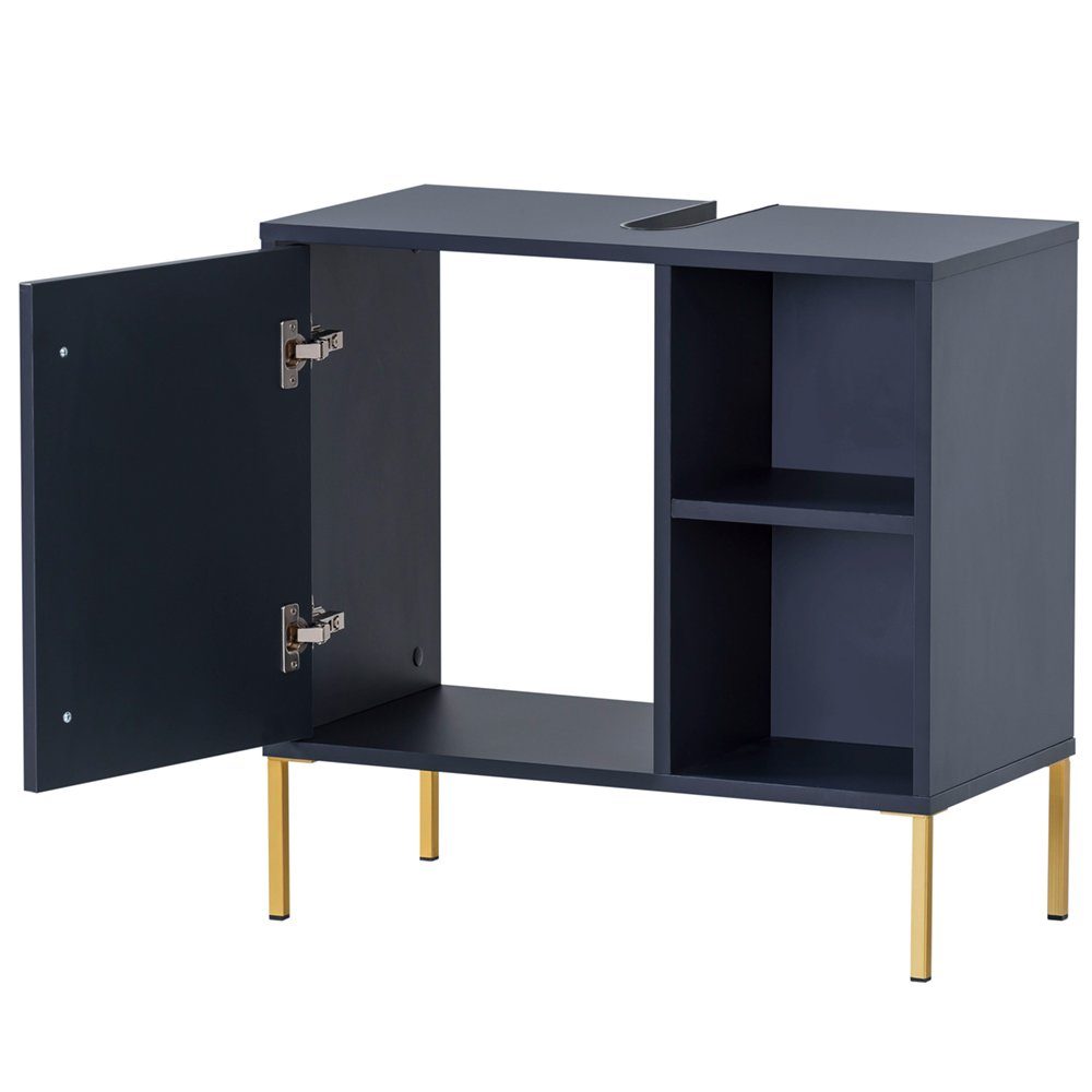 Lomadox Waschbeckenschrank KELLA-80 Bad Waschbeckenunterschrank in nachtbla günstig online kaufen