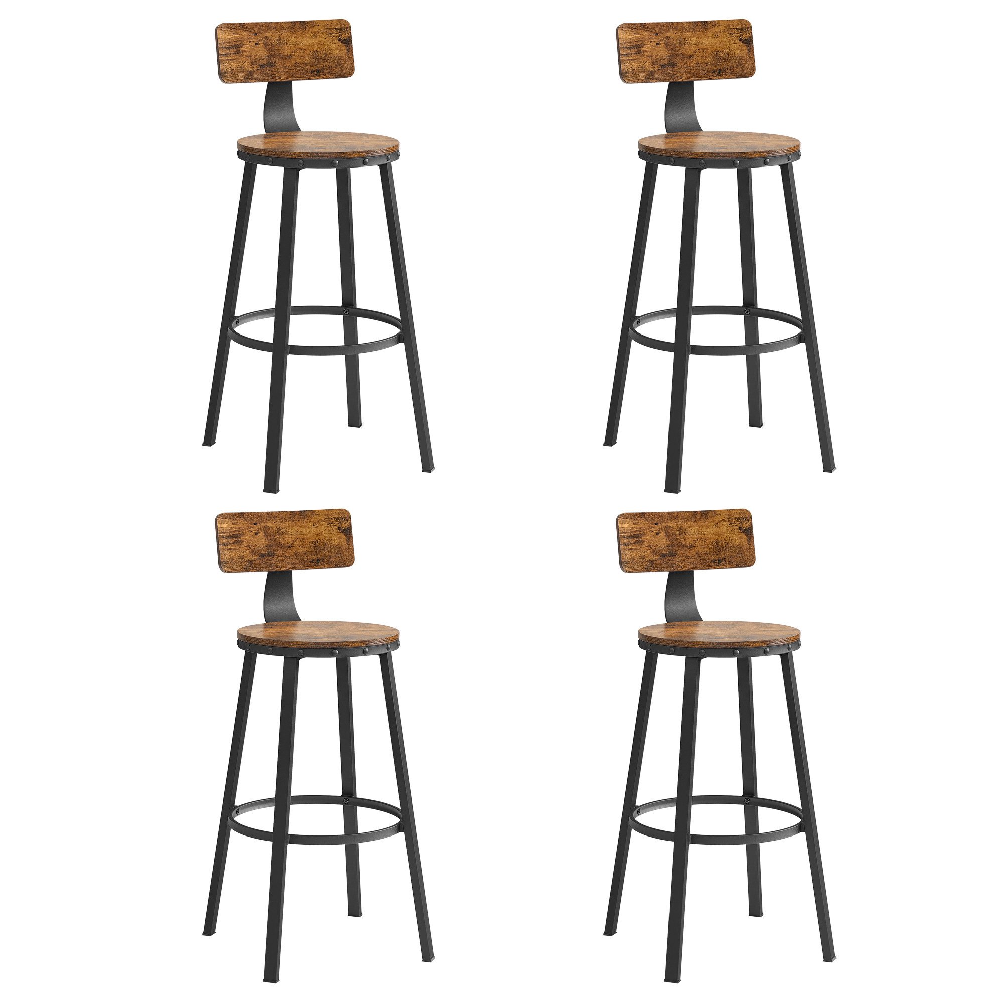 VASAGLE Barhocker Barstühle (Set, 4 St), Barhocker, 2er Set, Barstuhl, Küch günstig online kaufen