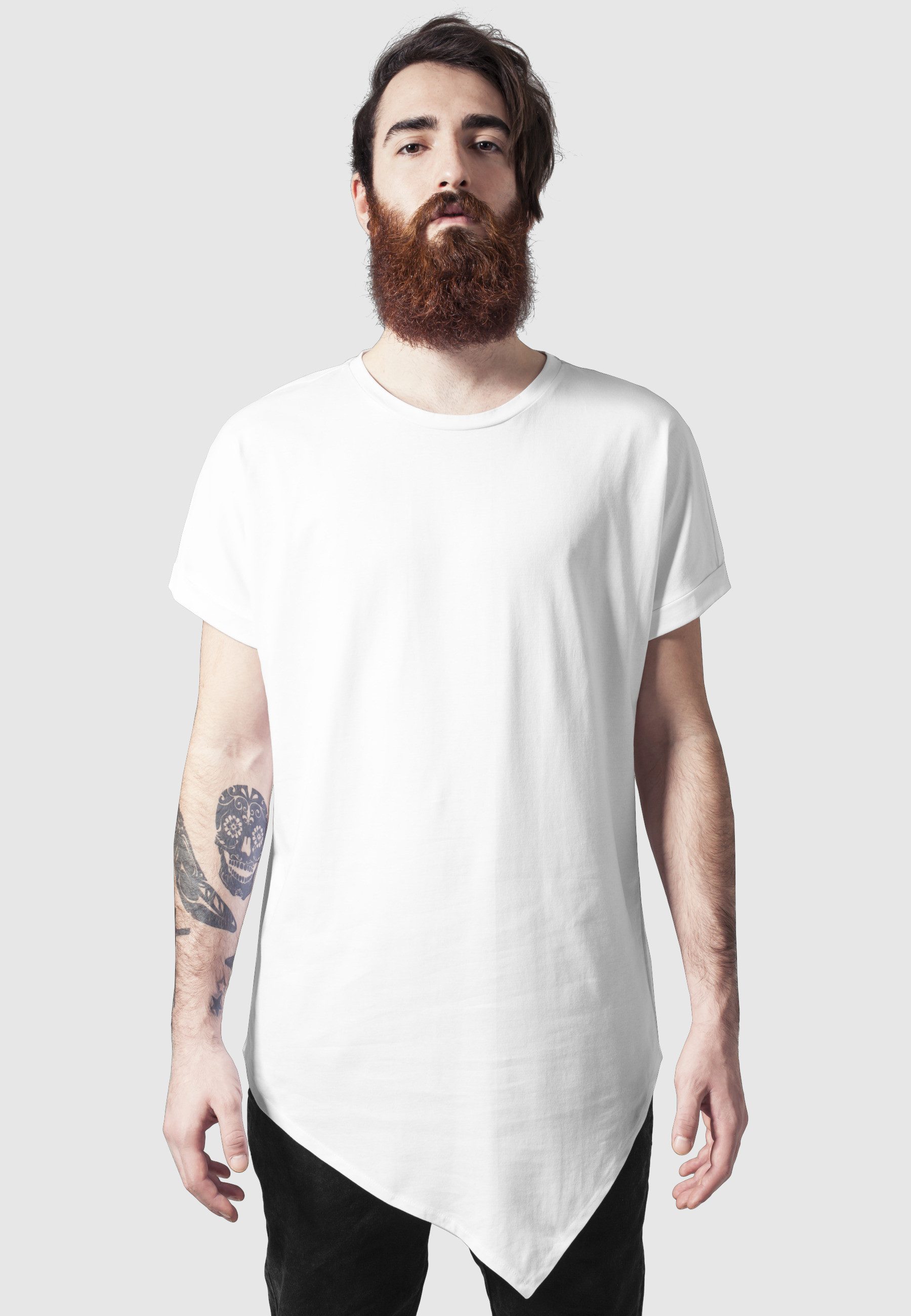 URBAN CLASSICS Longshirt Urban Classics Herren Asymetric Long Tee (1-tlg)