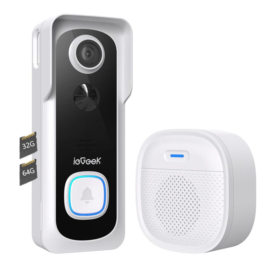 Türklingel Video Türklingel Mit Kamera Kabellos, 2K, WLAN Doorbell mit Gong