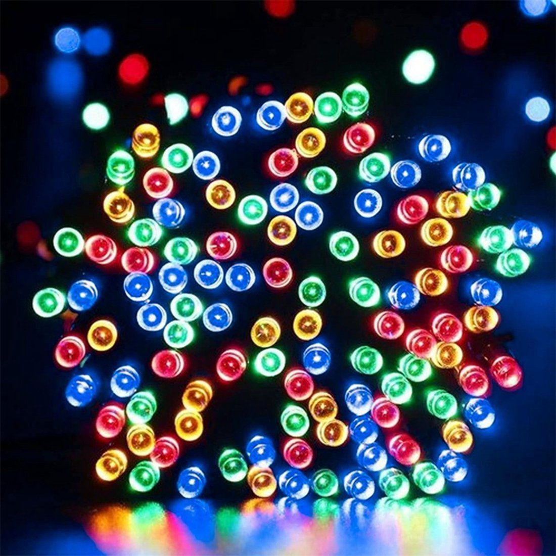 DAYUT LED 33m Weihnachtslichter LED Bunte Dekofigur Weihnachtsdekoration, Lichterkette