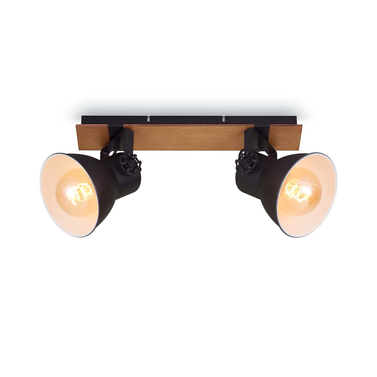 (2x 2742-025, E27 und Deckenlampe Deckenspots 60W) schwenkbar ohne Vintage dreh- max. Leuchtmittel, Warmweiß, Leuchten Briloner