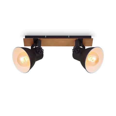 Briloner Leuchten Deckenspots 2742-025, 376, ohne Leuchtmittel, Warmweiß, Deckenlampe Vintage dreh- und schwenkbar (2x E27 max. 60W)