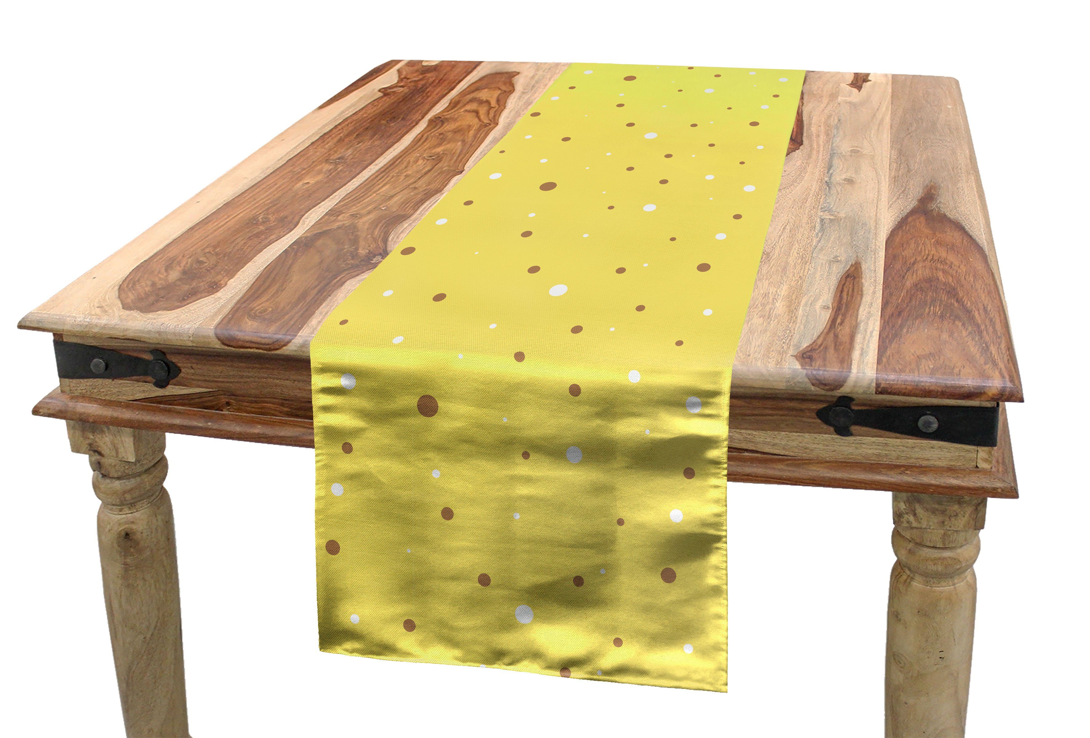Abakuhaus Tischläufer Esszimmer Küche Rechteckiger Dekorativer Tischläufer, Gelbe Punkte Groß oder klein Spots