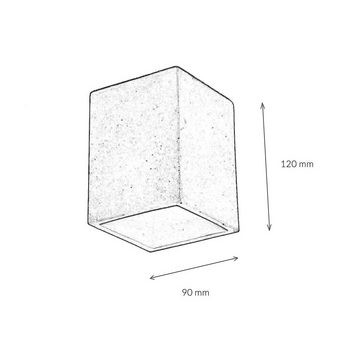 Licht-Erlebnisse Deckenleuchte BOLD, ohne Leuchtmittel, Aufbaustrahler Deckenstrahler Beton Grau kompakt Eckig Urban Lampe