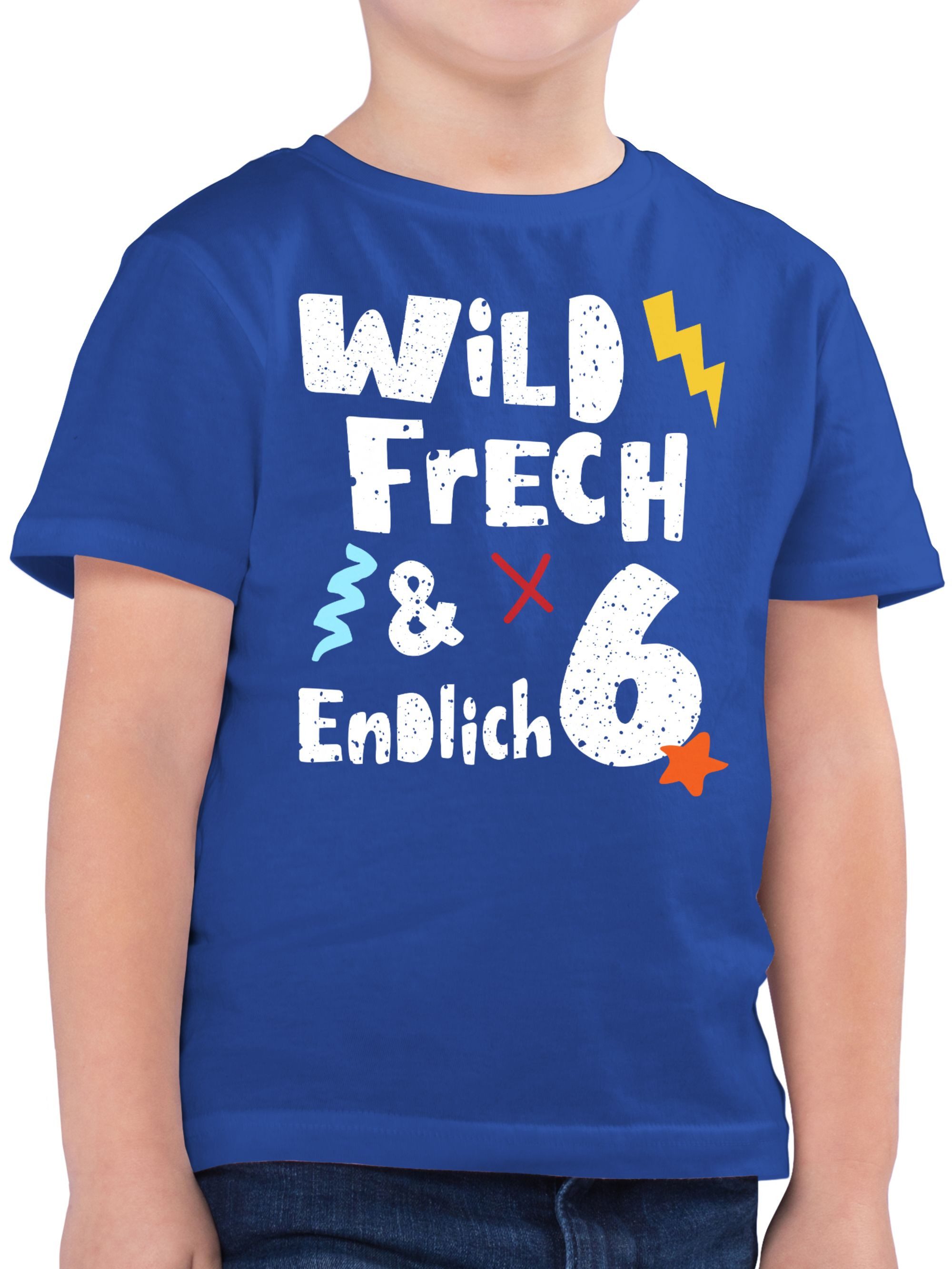 T-Shirt Wild frech und endlich 6 - Sechs Jahre Wunderbar