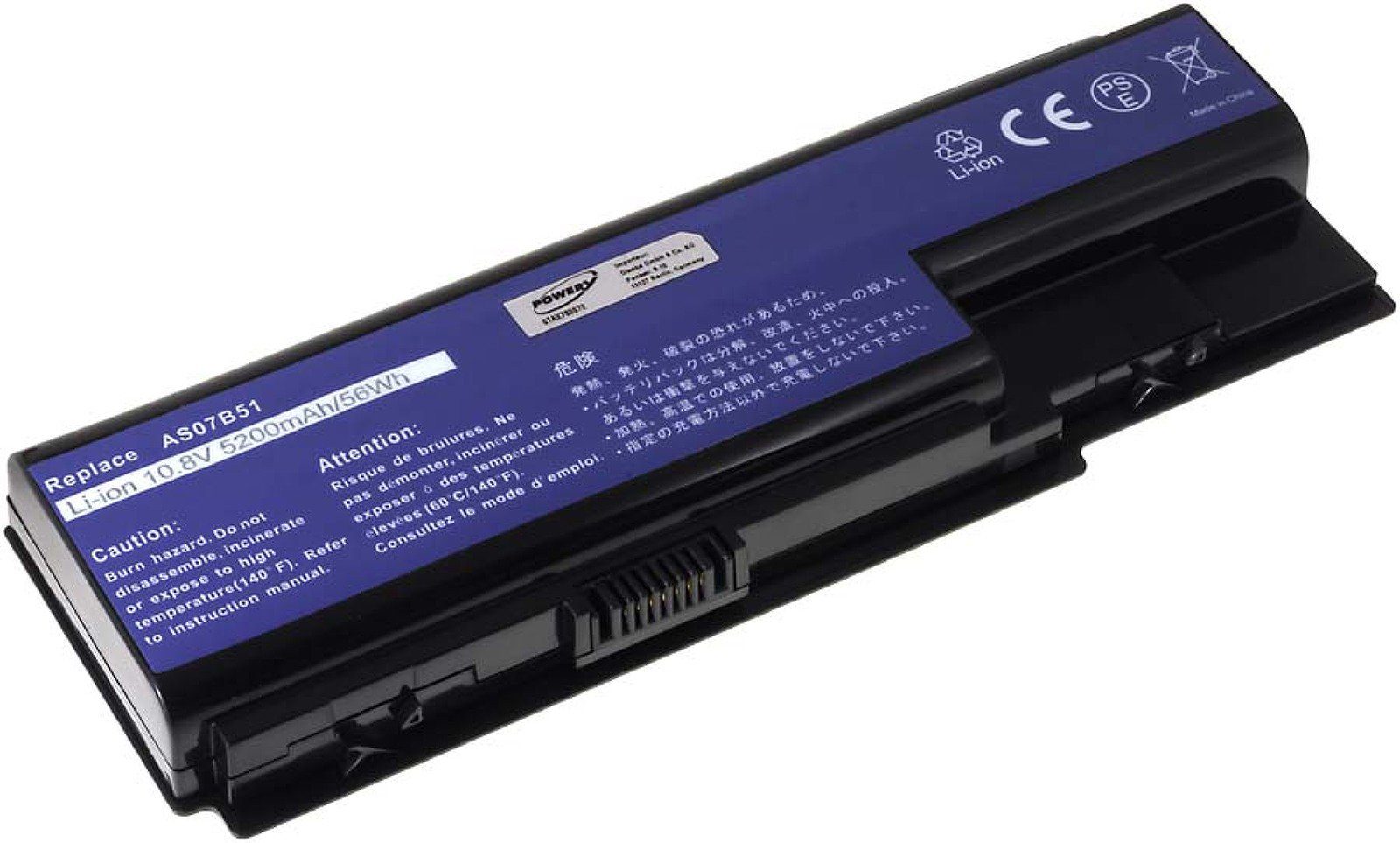 V) AS07B31 mAh Laptop-Akku Typ (11.1 Akku für 5200 Powery Acer