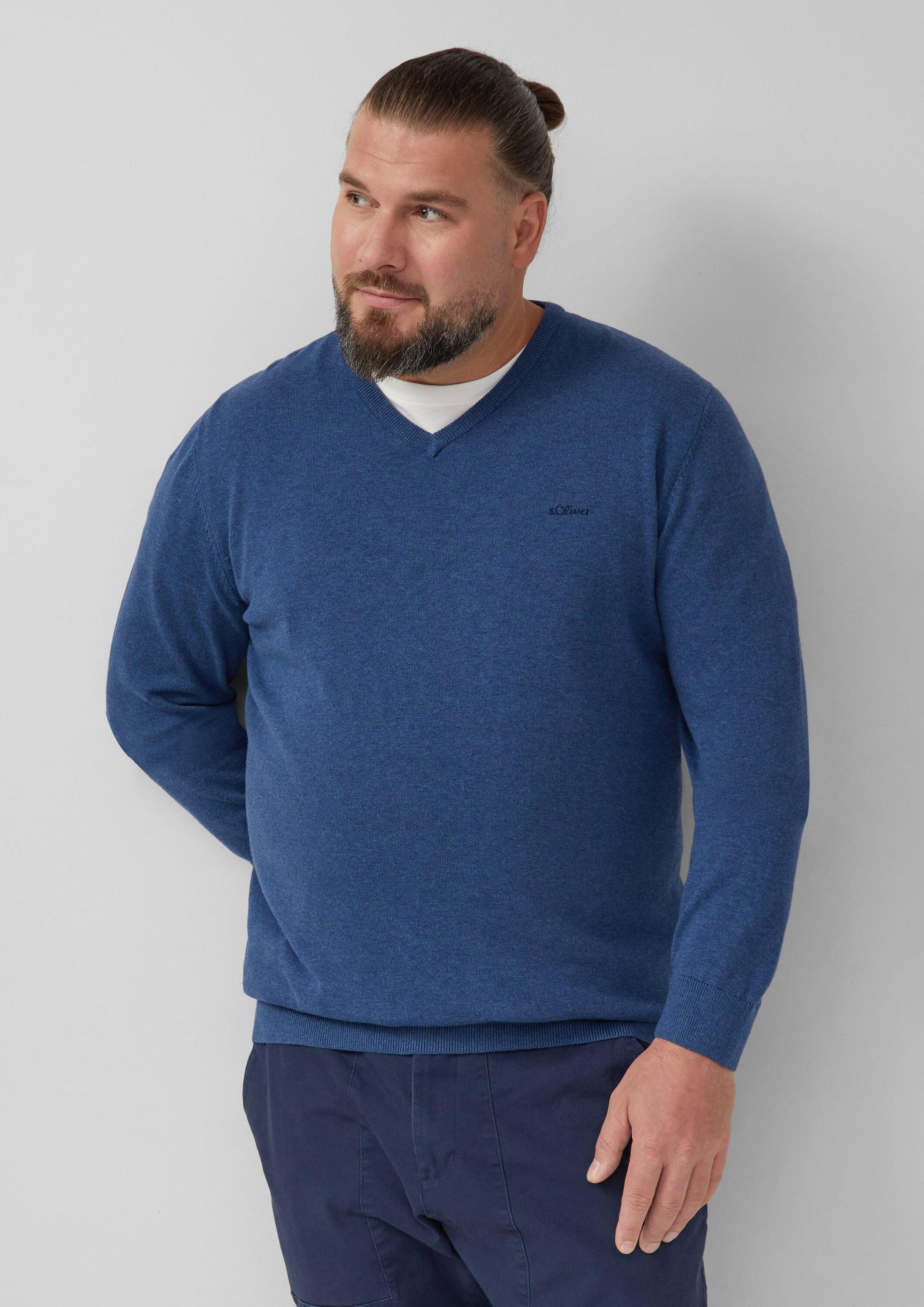 s.Oliver Longpullover Strickpullover Strickpullover mit Logo-Stickerei günstig online kaufen