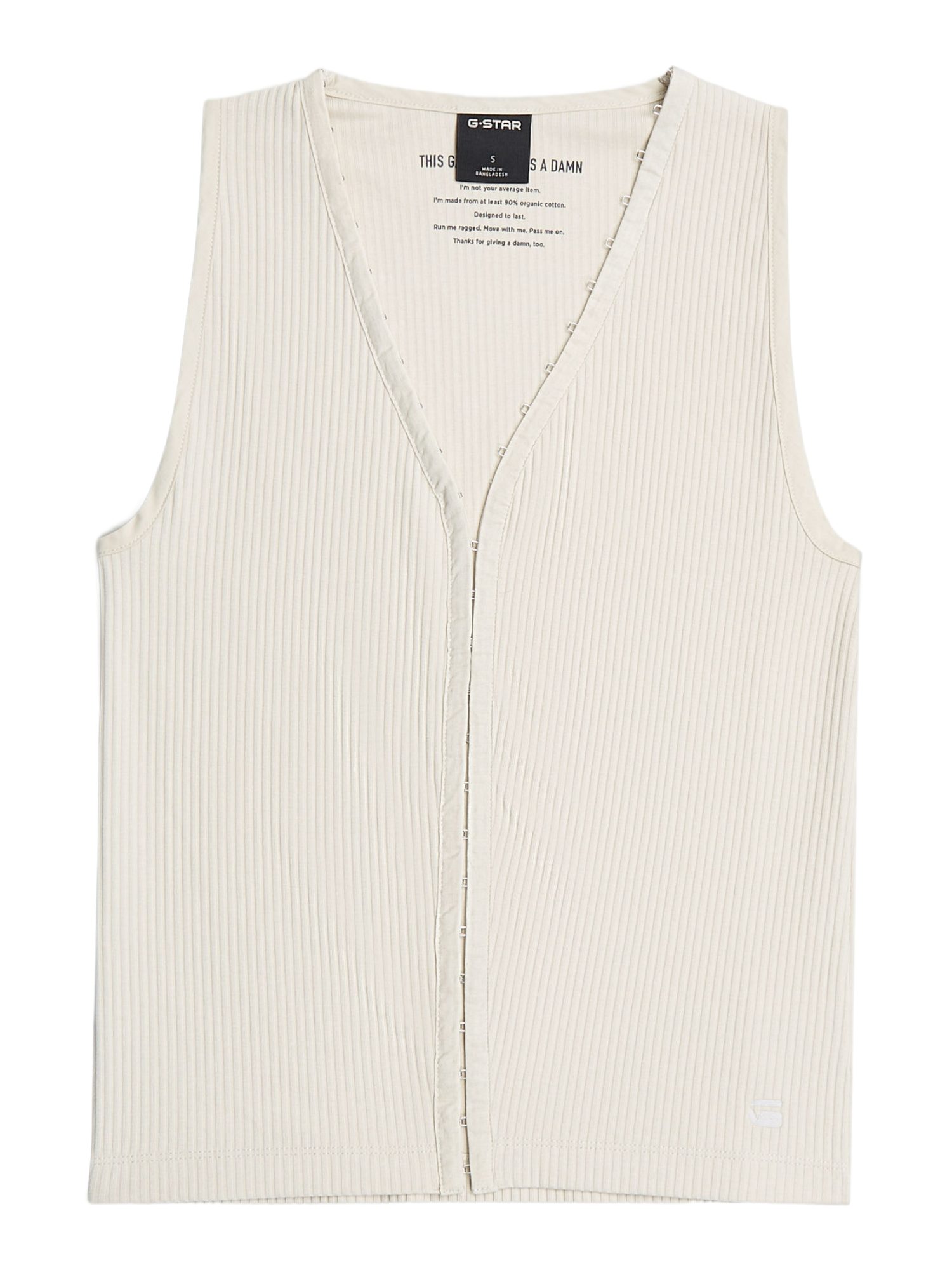 G-STAR Shirttop natur,Casual,Baumwolle,Strukturiert,V-Ausschnitt,Ärmellos,Slim Fit