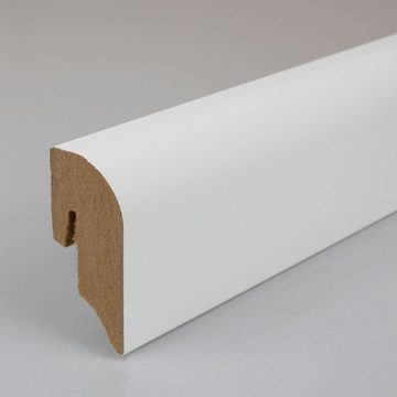 PROVISTON Sockelleiste MDF, 20 x 40 x 2400 mm, Weiß, Fußleiste, MDF foliert