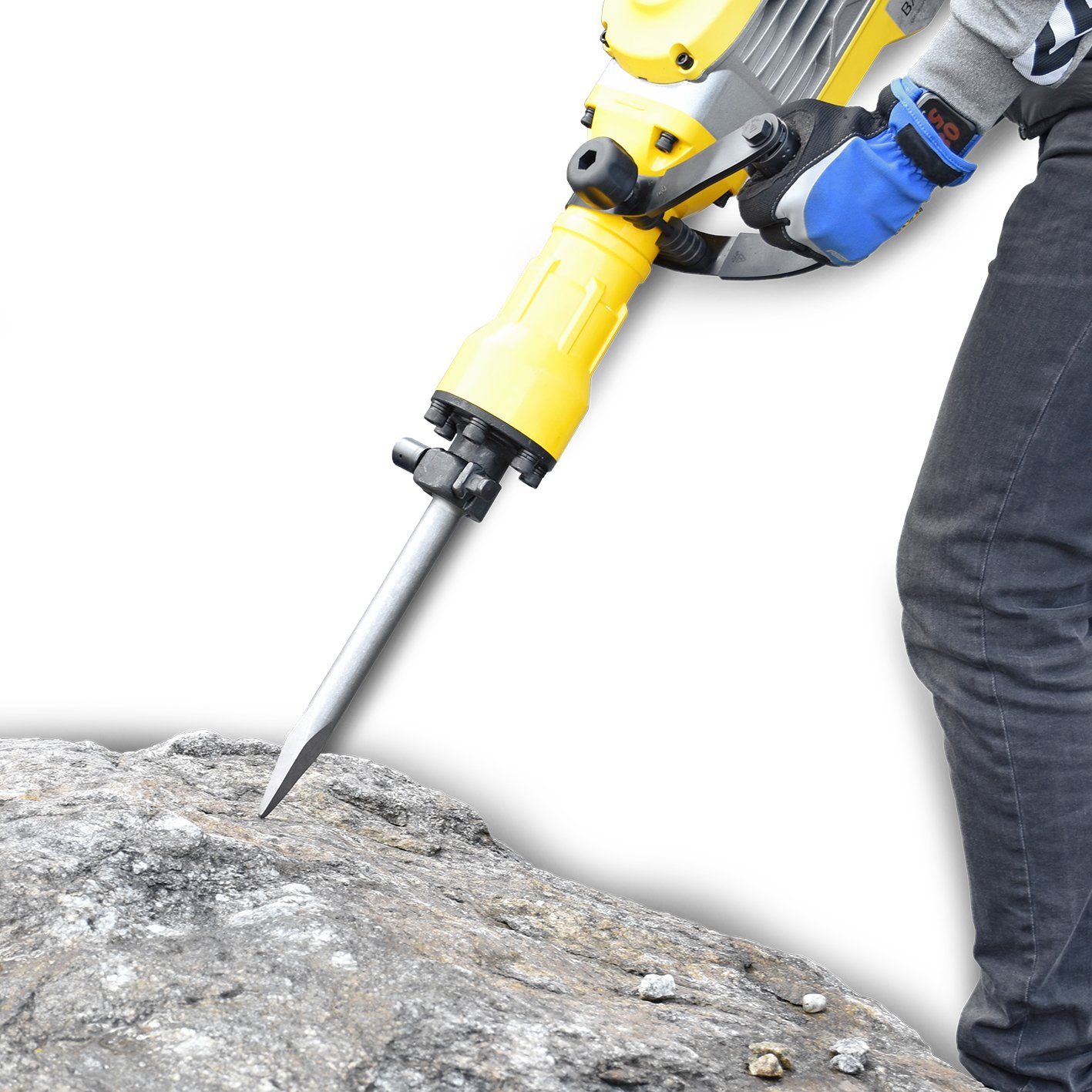 BAMATO Abbruchhammer STH-195 Abbruchhammer 50 Joule Spitzmeißel Flachmeißel 230V, 1700 in W, (7-tlg) Hexagon Werkzeugaufnahme, SOFT-Grip, Koffer