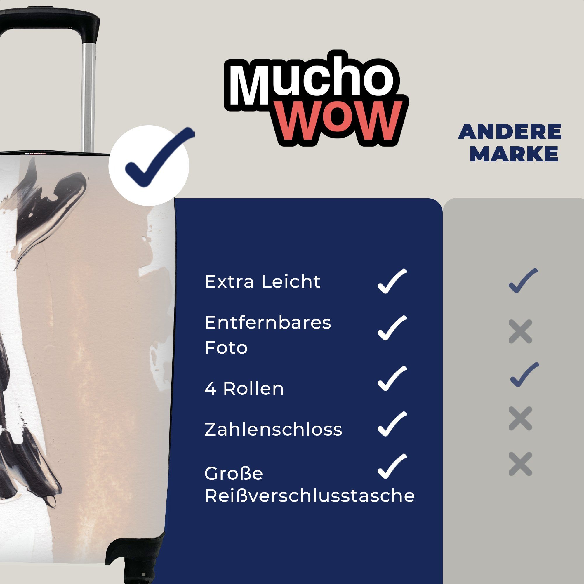 Abstrakt, - Reisetasche Trolley, für mit Reisekoffer rollen, Handgepäck - Design Ferien, Farbe 4 MuchoWow Handgepäckkoffer Rollen,