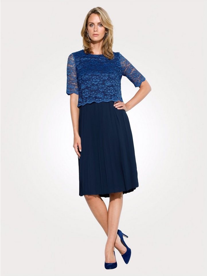 Mona Kleid mit Spitzenoberteil in blau