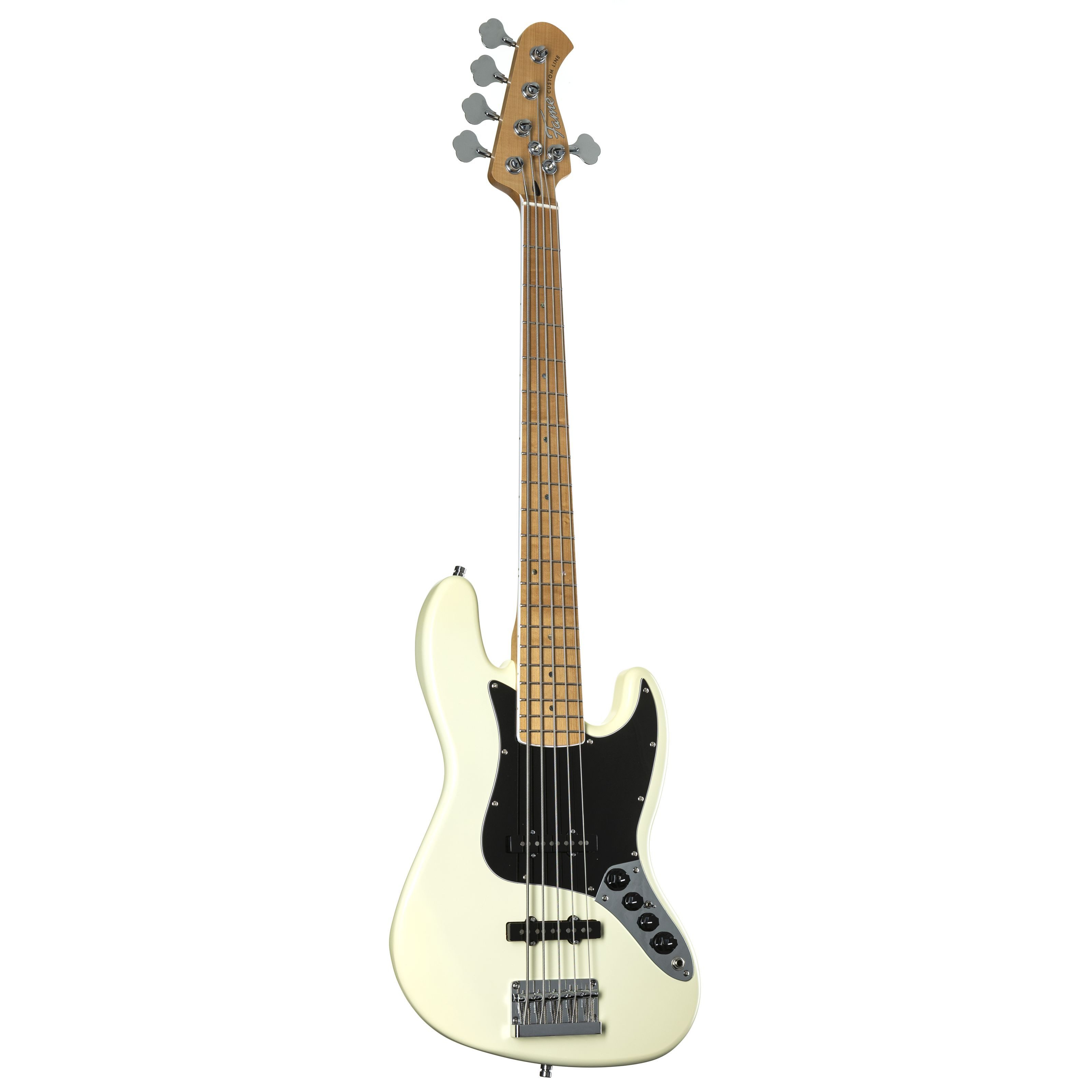 FAME E-Bass, E-Bässe, 5-Saiter E-Bässe, Custom JB 5 Cream - E-Bass