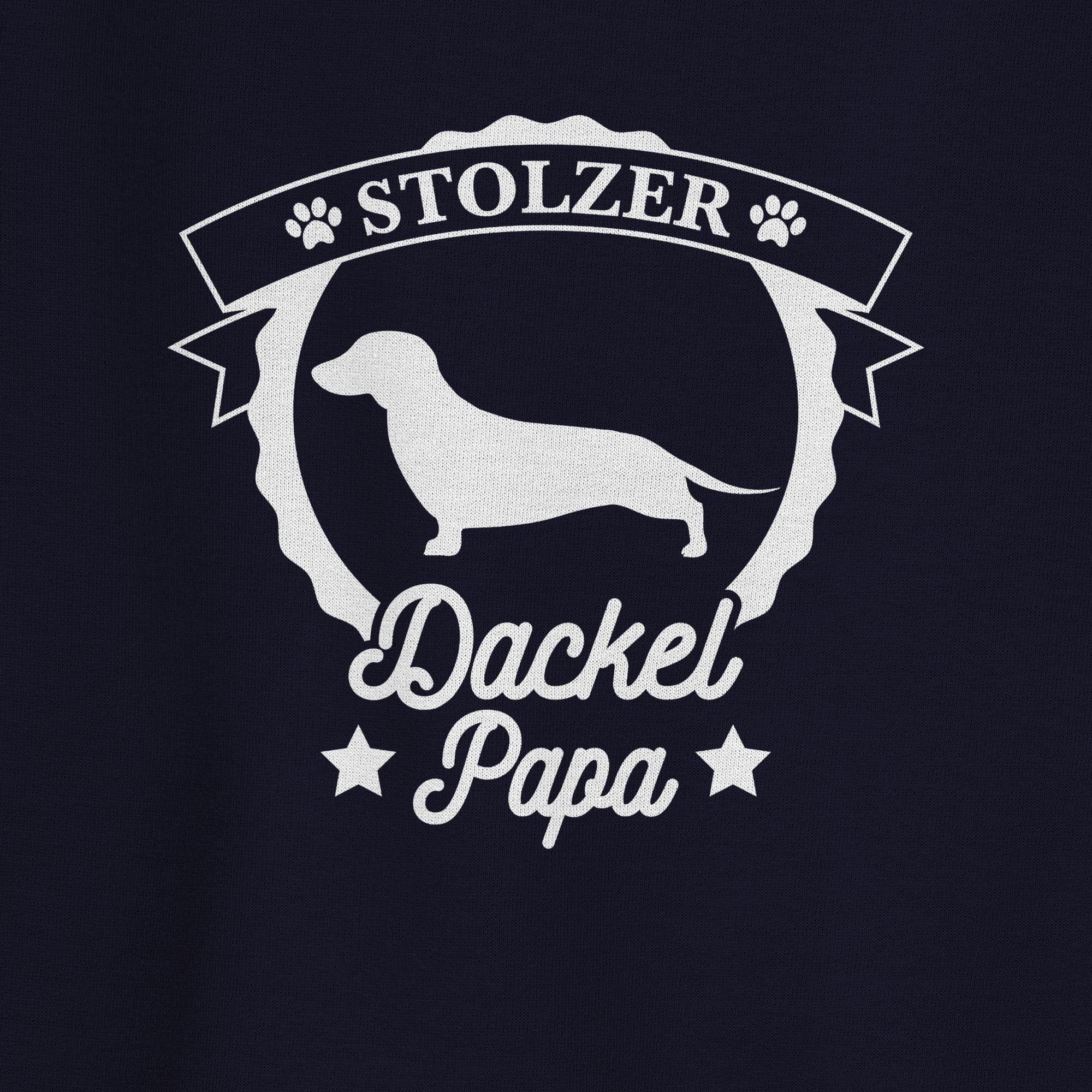 Hundebesitzer für Papa Stolzer 3 Geschenk Shirtracer Sweatshirt Dackel Dunkelblau (1-tlg)