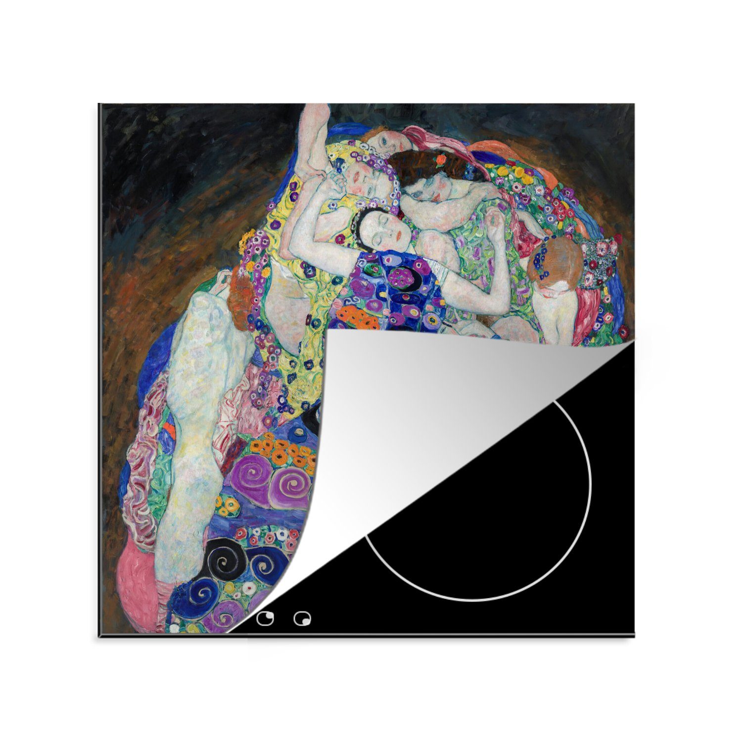 MuchoWow Herdblende-/Abdeckplatte Die Jungfrauen - Gemälde von Gustav Klimt, Vinyl, (1 tlg), 78x78 cm, Ceranfeldabdeckung, Arbeitsplatte für küche
