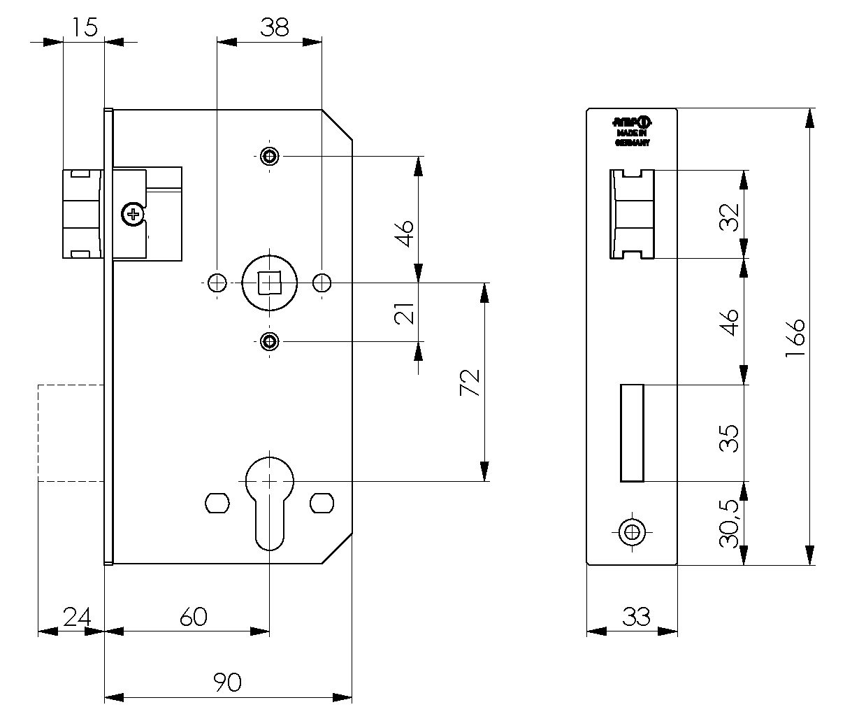 AMF Briefkastenschloss