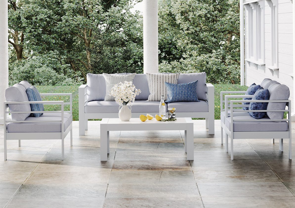MeXo Gartenlounge-Set Gartenmöbel Set Aluminium Loungeset günstig online kaufen