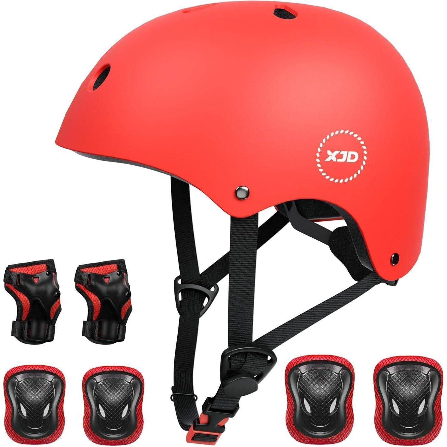 LuxusKollektion Kinderhelm Fahrradhelm Kinderhelm Skaterhelm Skateboard S 51-54 cm Rot Set