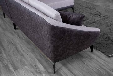 JVmoebel Ecksofa Weiß-Graues L-Form Wohnzimmer Stoffsofa Designer Ecksofa Textil, 1 Teile, Made in Europa