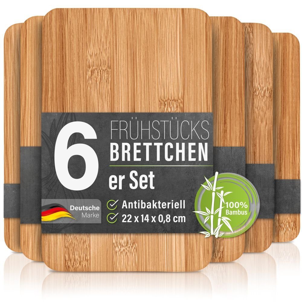 Brettchen, Frühstücksbrett Bambus Set 6er bonsport