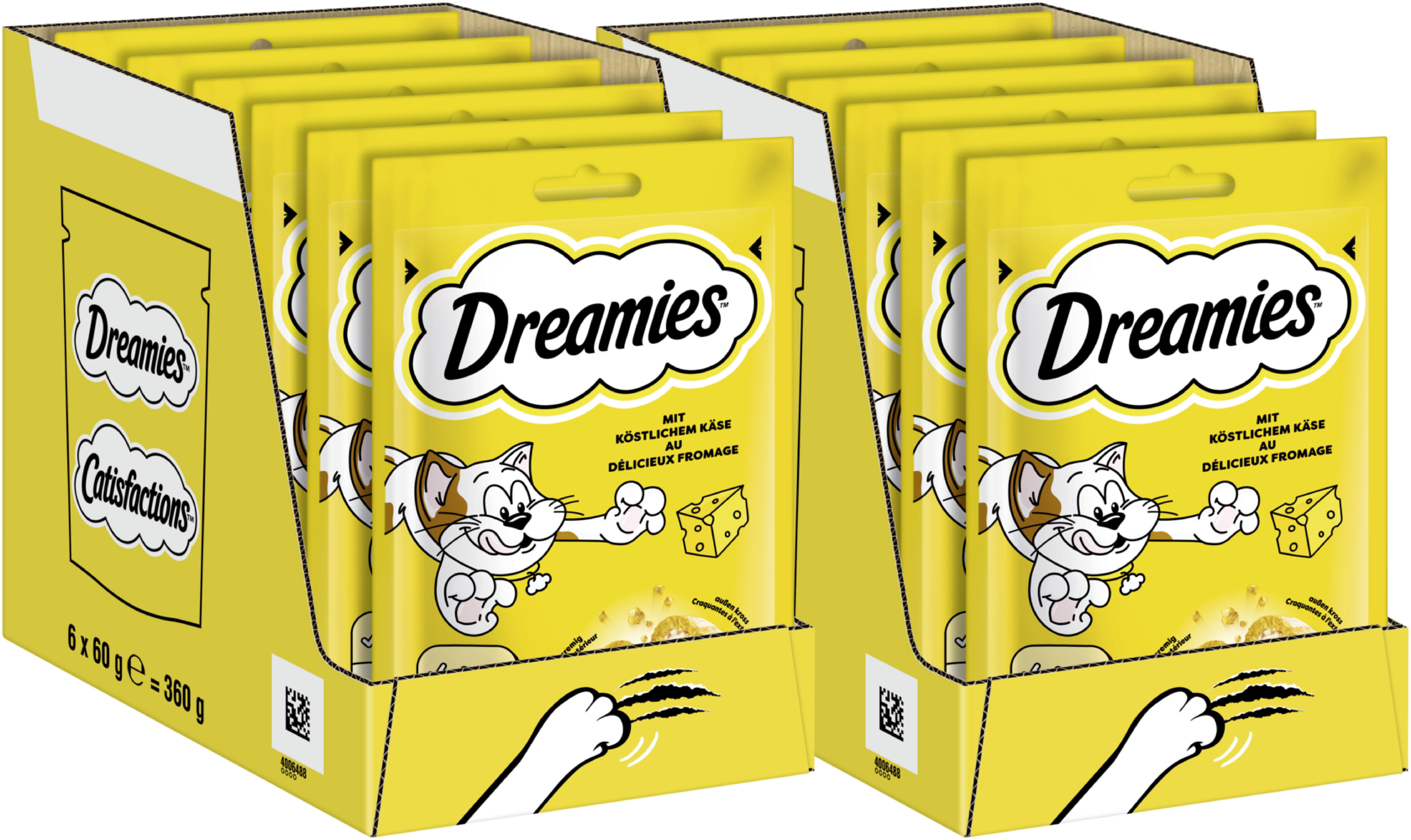 Dreamies DREAMIES™ Käse 12 x 60g, Snack für: Katze