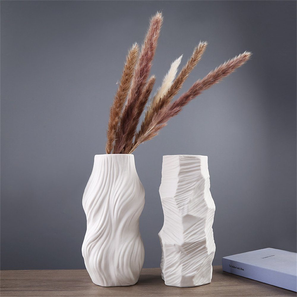 Rouemi Dekovase Keramische Vase, Weiße Decorative weiß-A Dekovase, einfache Ornament Home