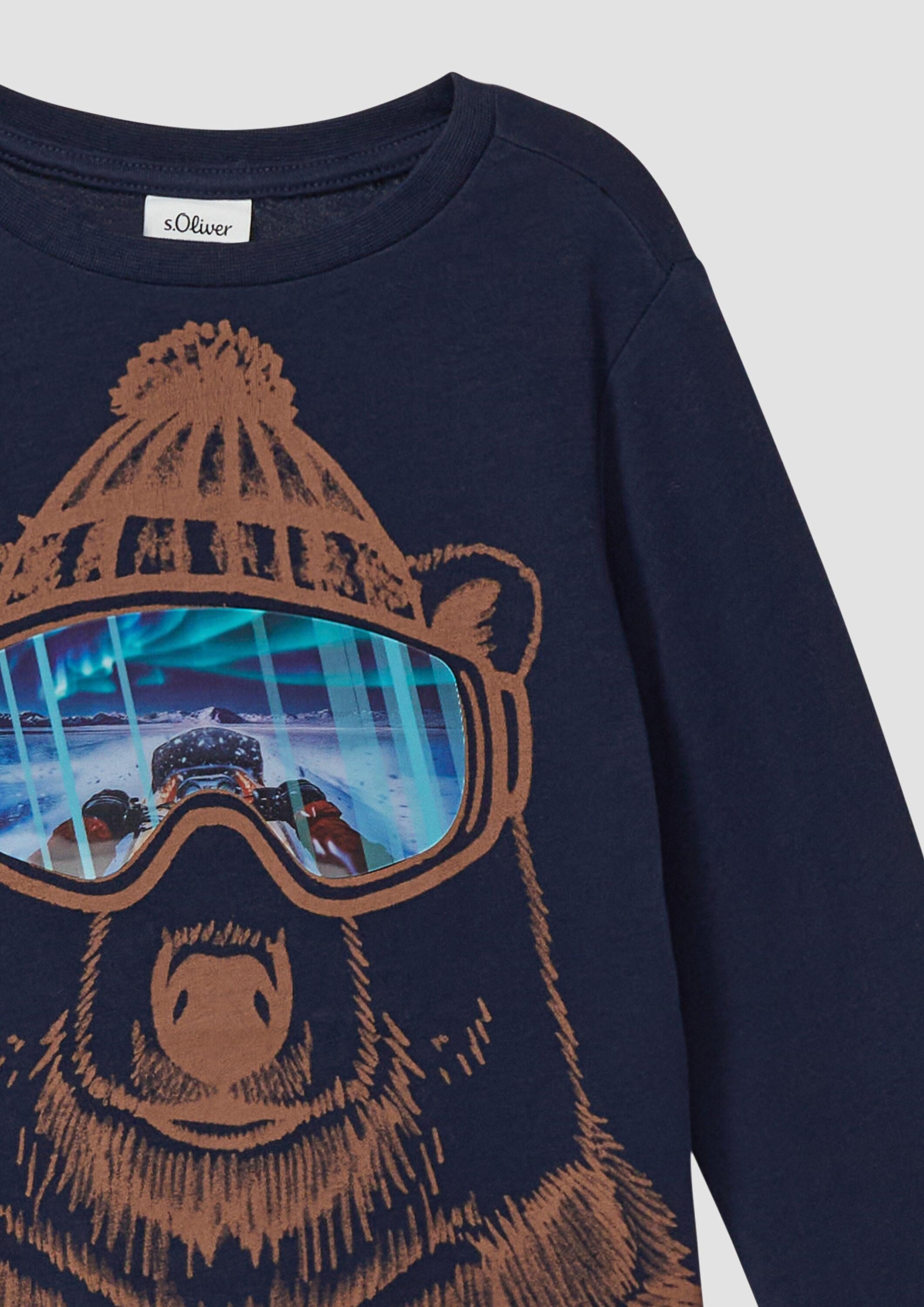 s.Oliver Langarmshirt T-Shirt Longsleeve mit Hologram-Artwork