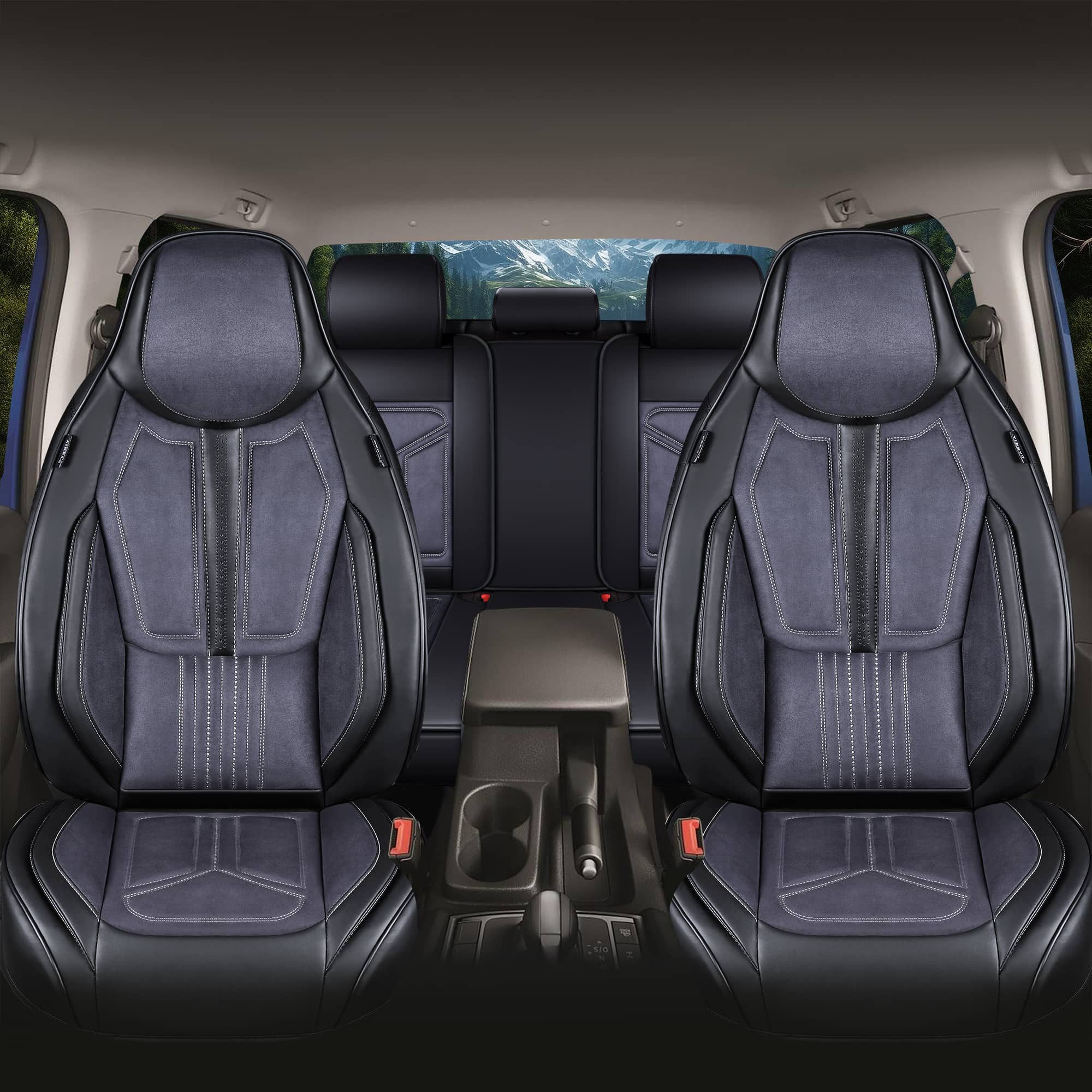 BREMER SITZBEZÜGE Autositzbezug für Mercedes GLC X253 C253 Bj ab 2015 (FS1), Set, 2-tlg., Komplettset Vorne und Hinten, in Schwarz/Grau