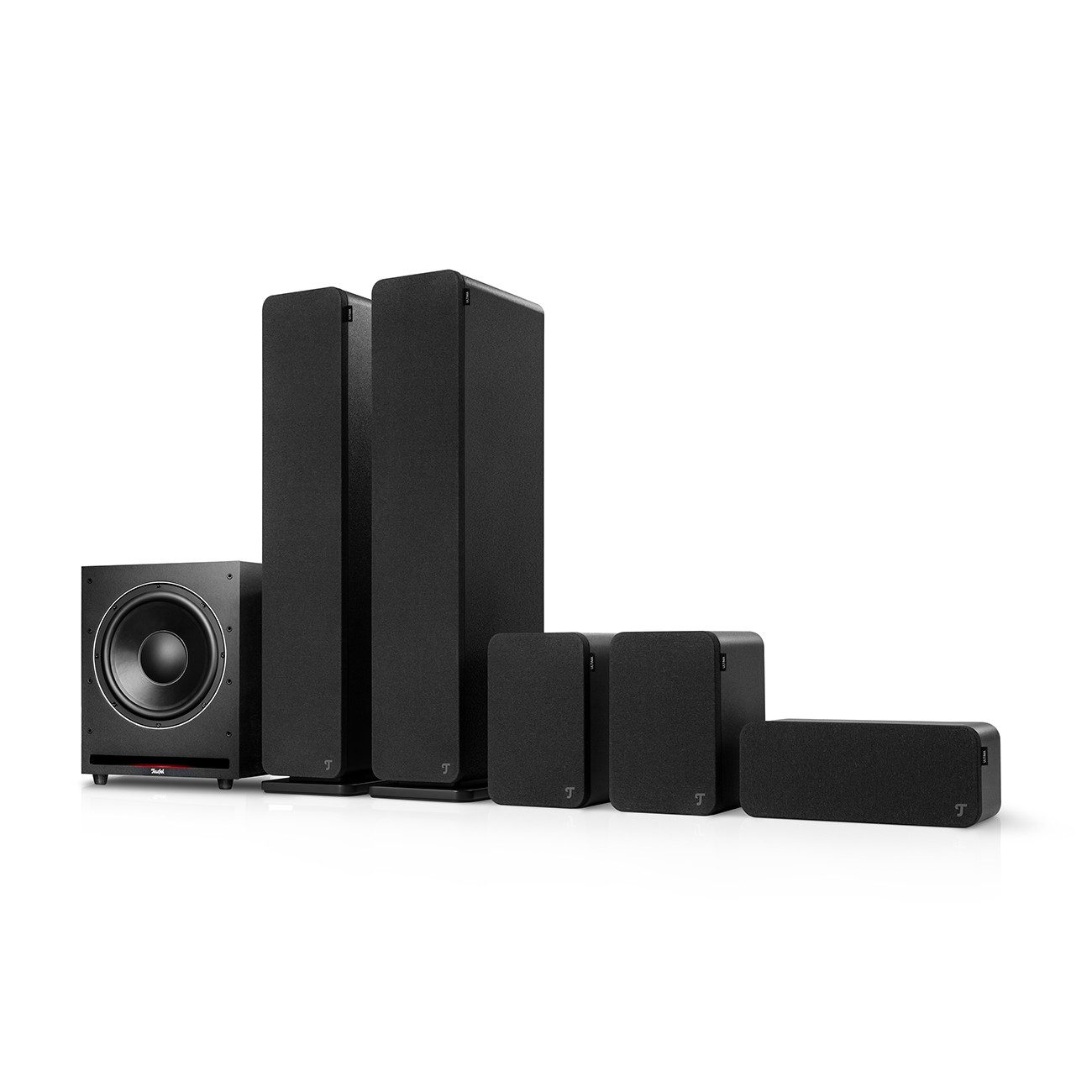Teufel ULTIMA 40 Surround Power Edition "5.1-Set" Stand-Lautsprecher (Anschlussklemmen, kräftiger 240-Watt-Subwoofer, als Frontfire -Subwoofer)