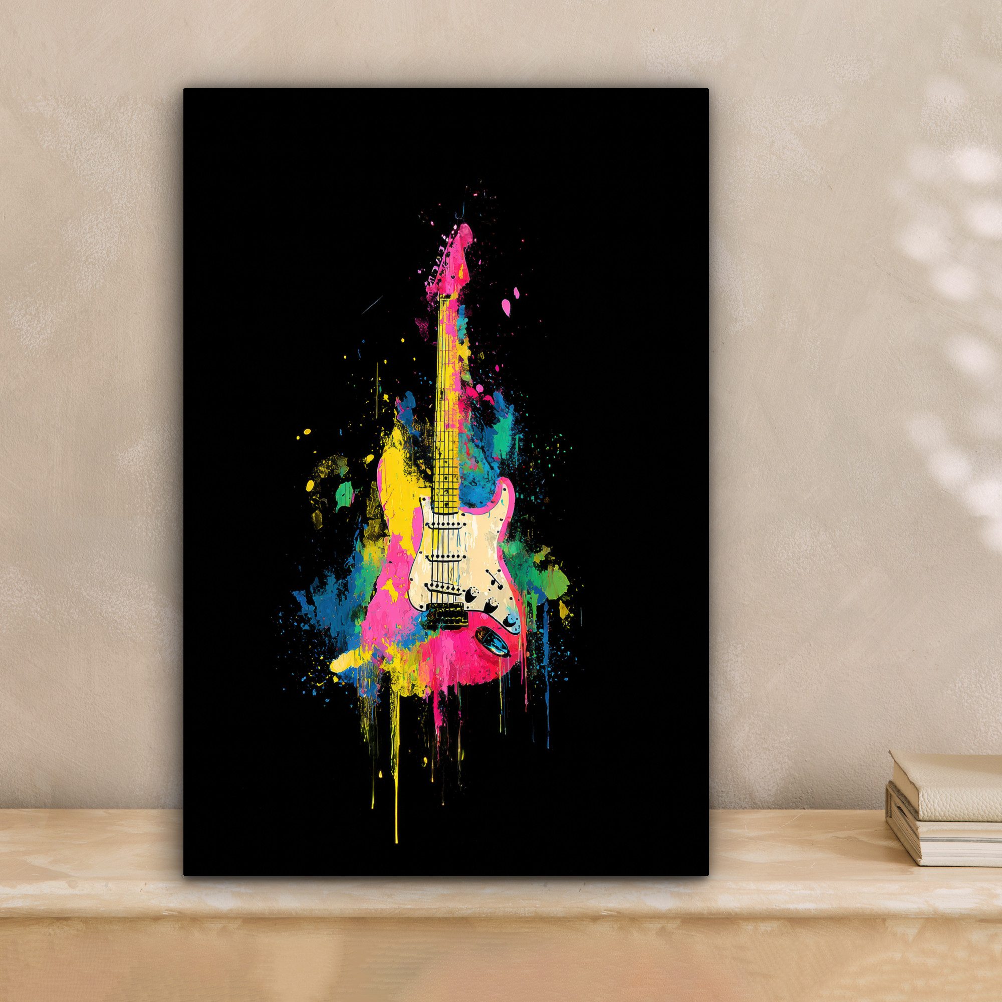OneMillionCanvasses® Leinwandbild Gitarre - Bunt - günstig online kaufen