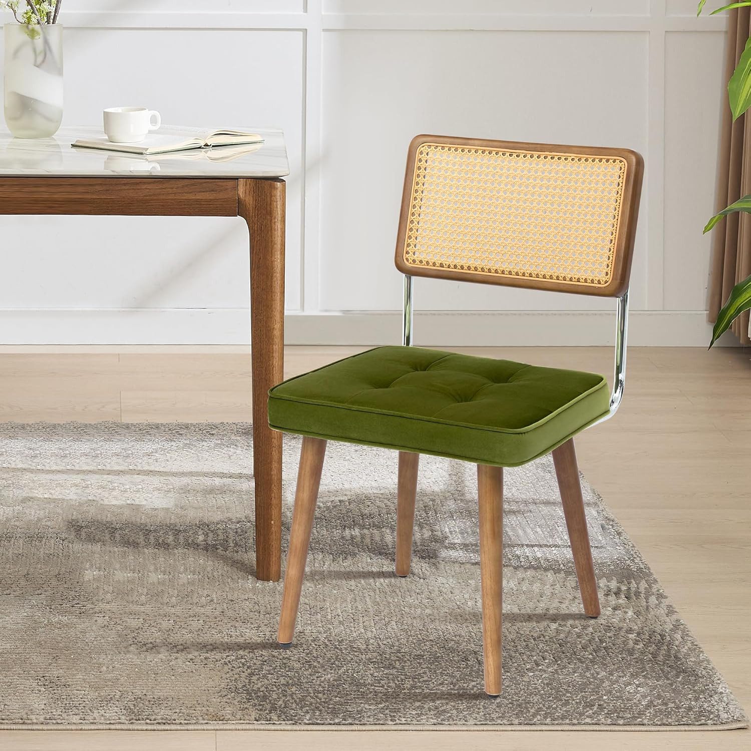 GarveeMore Esszimmerstuhl aus natürlichem Rattan 2er-Set,Küchenstühle im Mi günstig online kaufen
