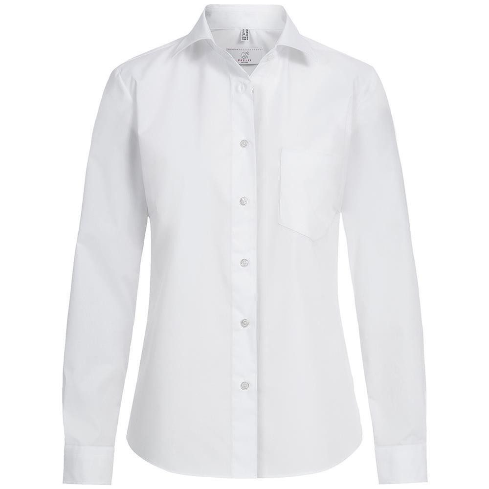 GREIFF Langarmbluse Greiff Corporate Bluse BASIC Damen Comfort Fit OEKO TEX® Weiß