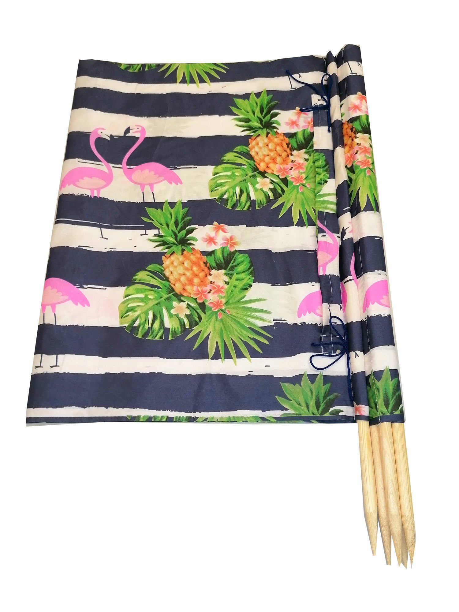 Aves-24 Windschutz WINDSCHUTZ 8m für Strand Garten Meer SICHTSCHUTZ Camping Blickschutz, 17. Flamingo blau