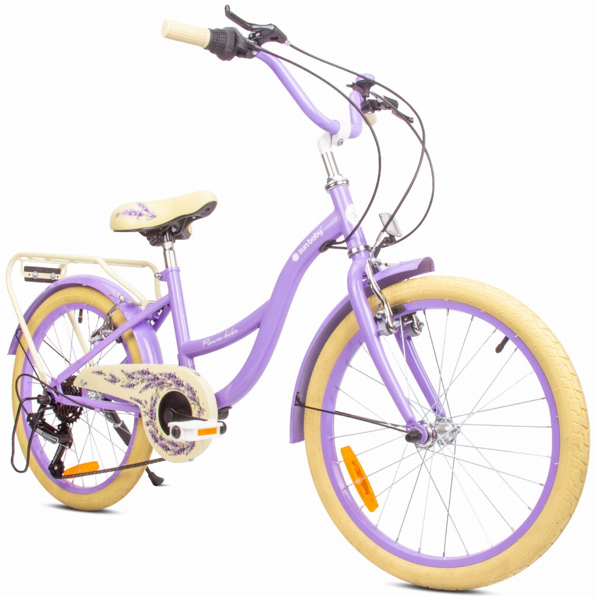 Sun Baby Kinderfahrrad SUN BABY Flower Bike 20 Zoll Mädchenfahrrad 6-Gang Shimano - Lavendel