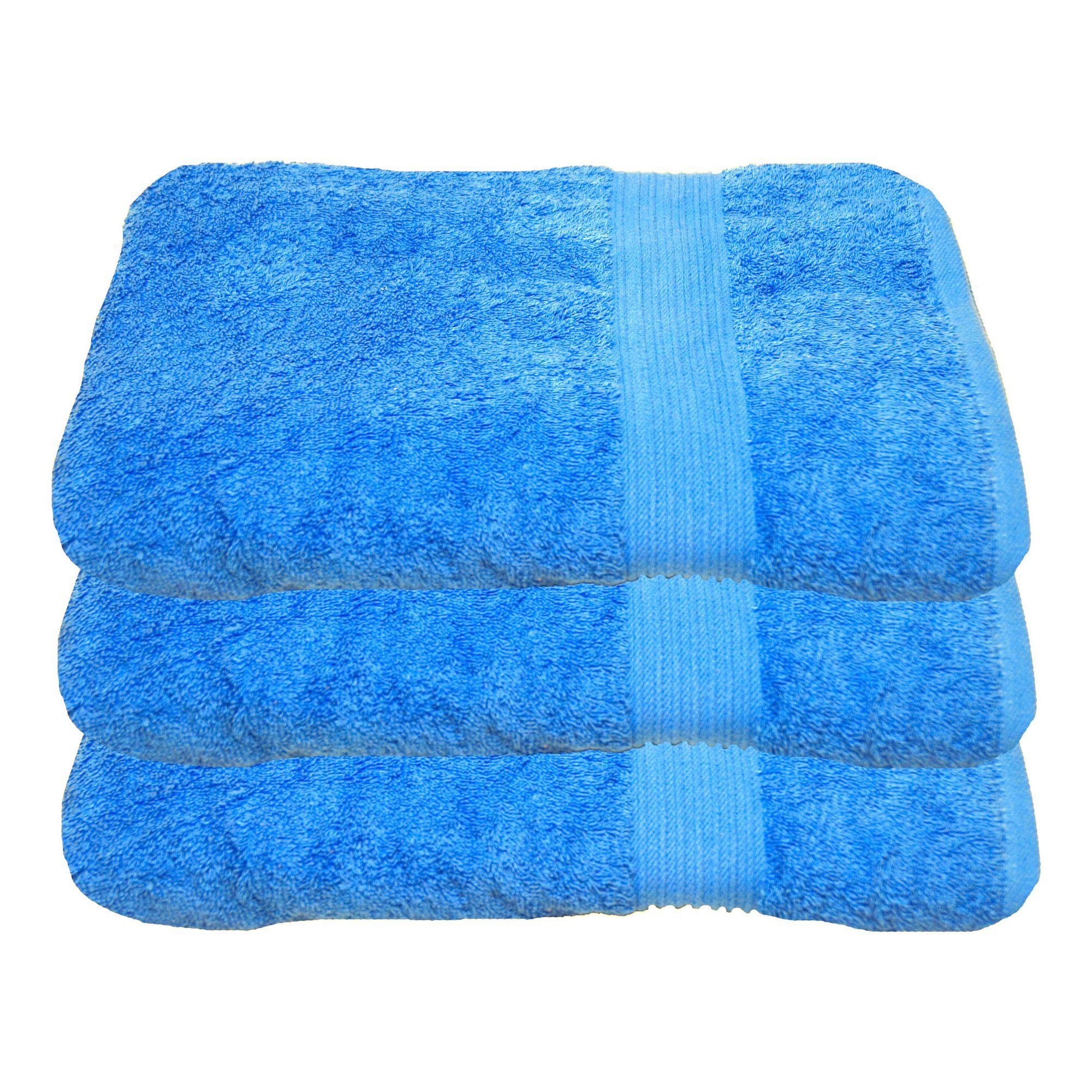 Duschtücher 3-Duschtücher-Babyblau-Duschtuch 70 x 140 cm