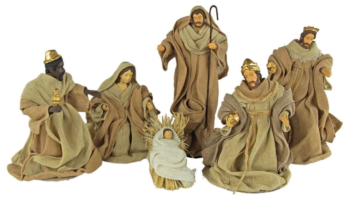 ingarden Krippenfigur Ankleidefiguren 6-tlg., ca. 16 cm, CR 3876 (Set, 6 St., 6-tlg), handbemalte Anziehkrippenfiguren