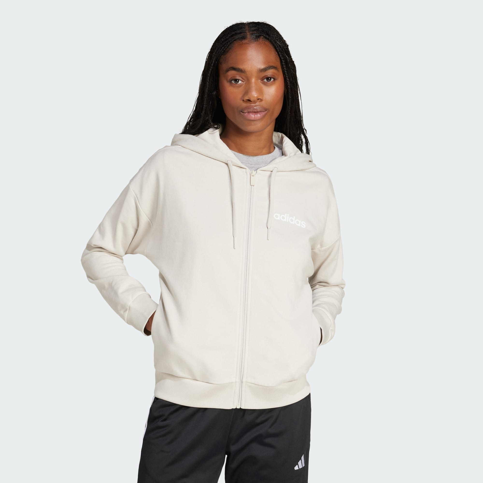 adidas Sportswear Hoodie ESSENTIALS LINEAR FRENCH TERRY KAPUZENJACKE (1-tlg)