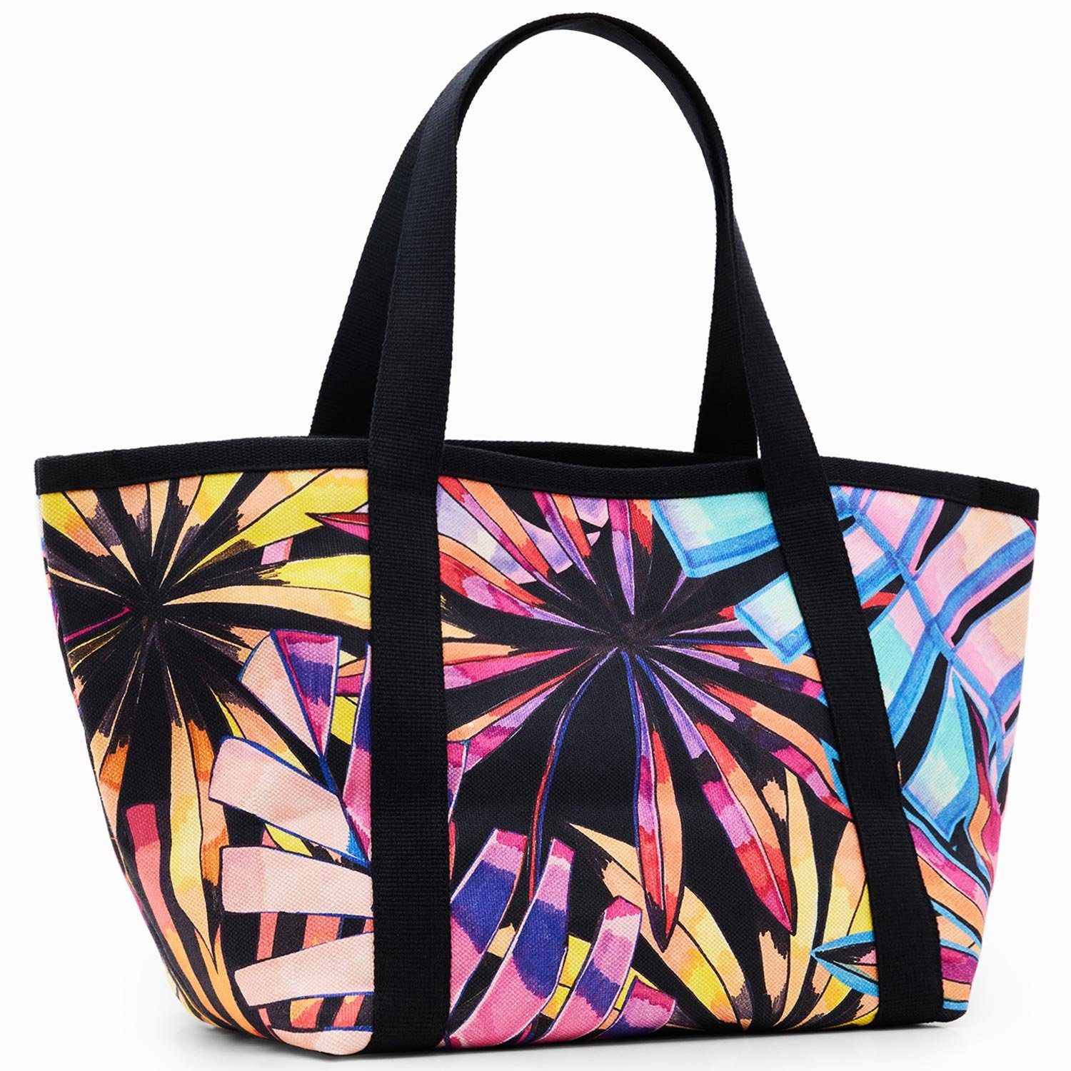 Umhängetasche Desigual Damen Shopper Tropical Beach Merida REV schwarz