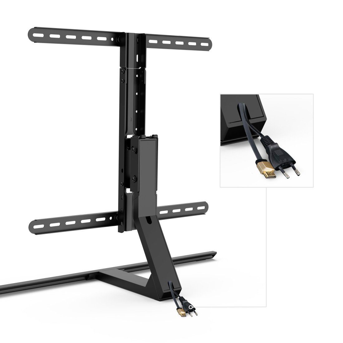 Hama TV-Standfuß TV Standfuß, schwenkbar, neigbar, höhenverstellbar, 165 cm, 65 Zoll, (bis 65 Zoll, TV Ständer, 40 Kg, Metall, Schwarz)