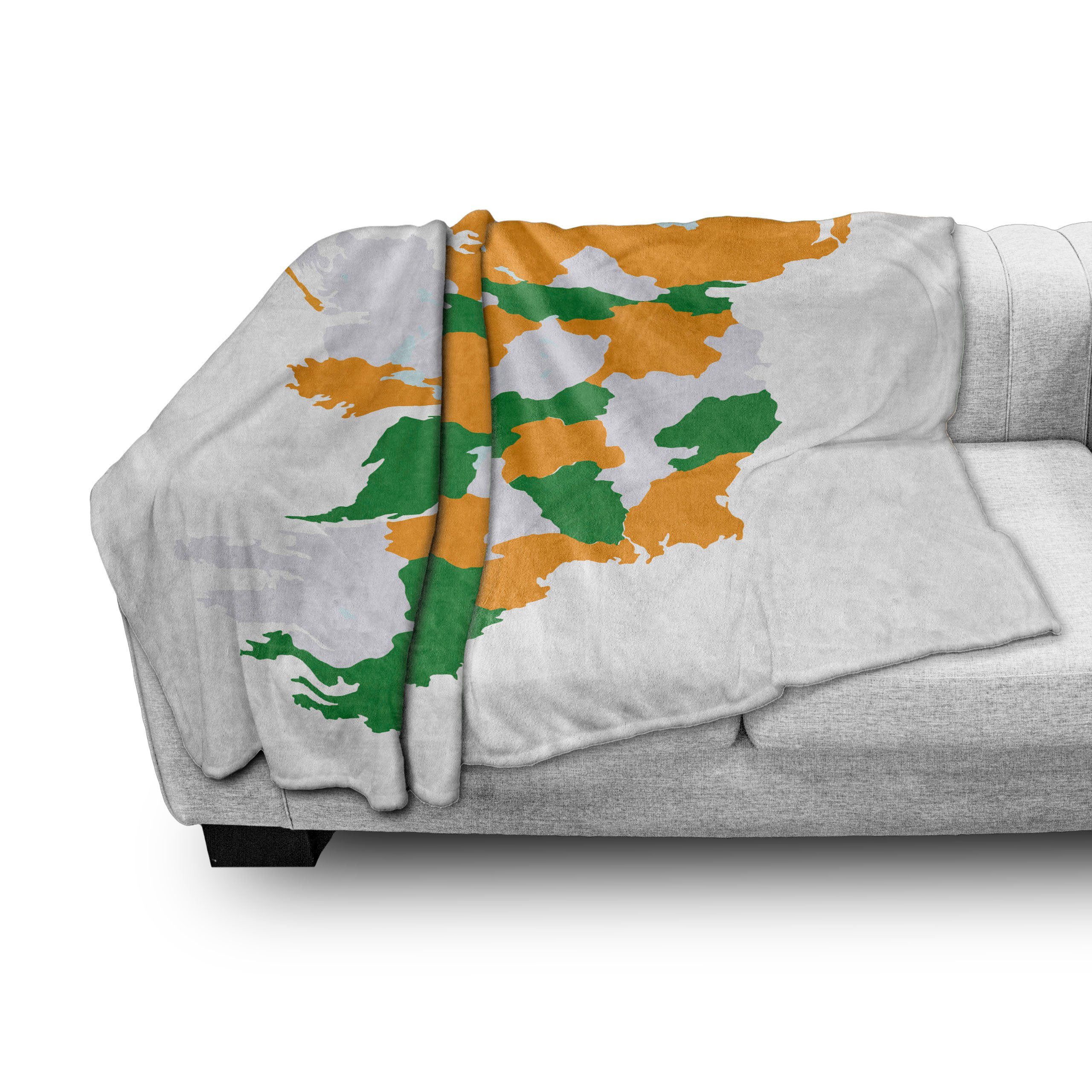 Karte Irish Gemütlicher Wohndecke Plüsch Außenbereich, Abakuhaus, und Innen- Themed-Layout Irland den für