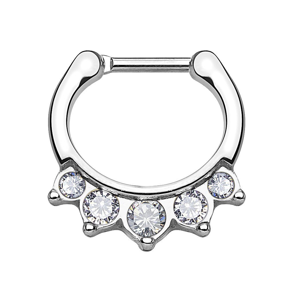Nasenpiercing Piercing Septum Ring Clicker Scharnier 5 Kristall