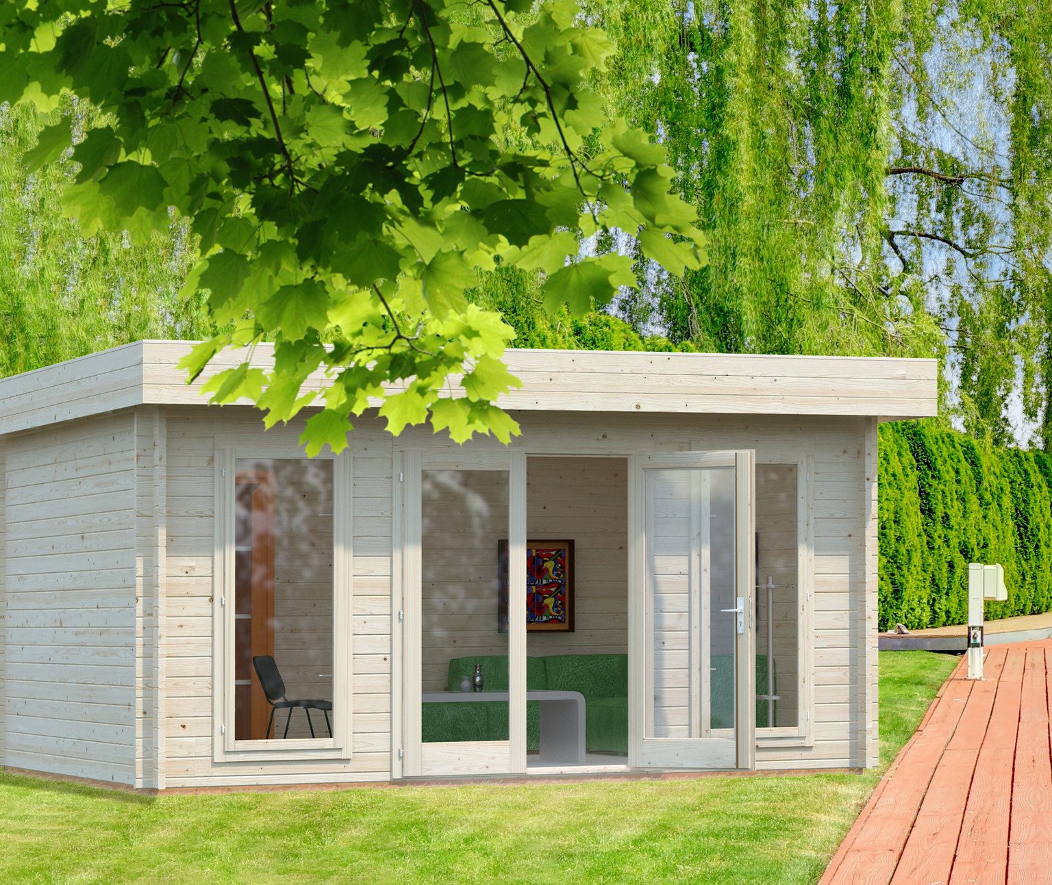 Palmako Gartenhaus Palmako Gartenhaus Bret, 44 mm, 502 x 422 x 254 cm, ohne Behandlung
