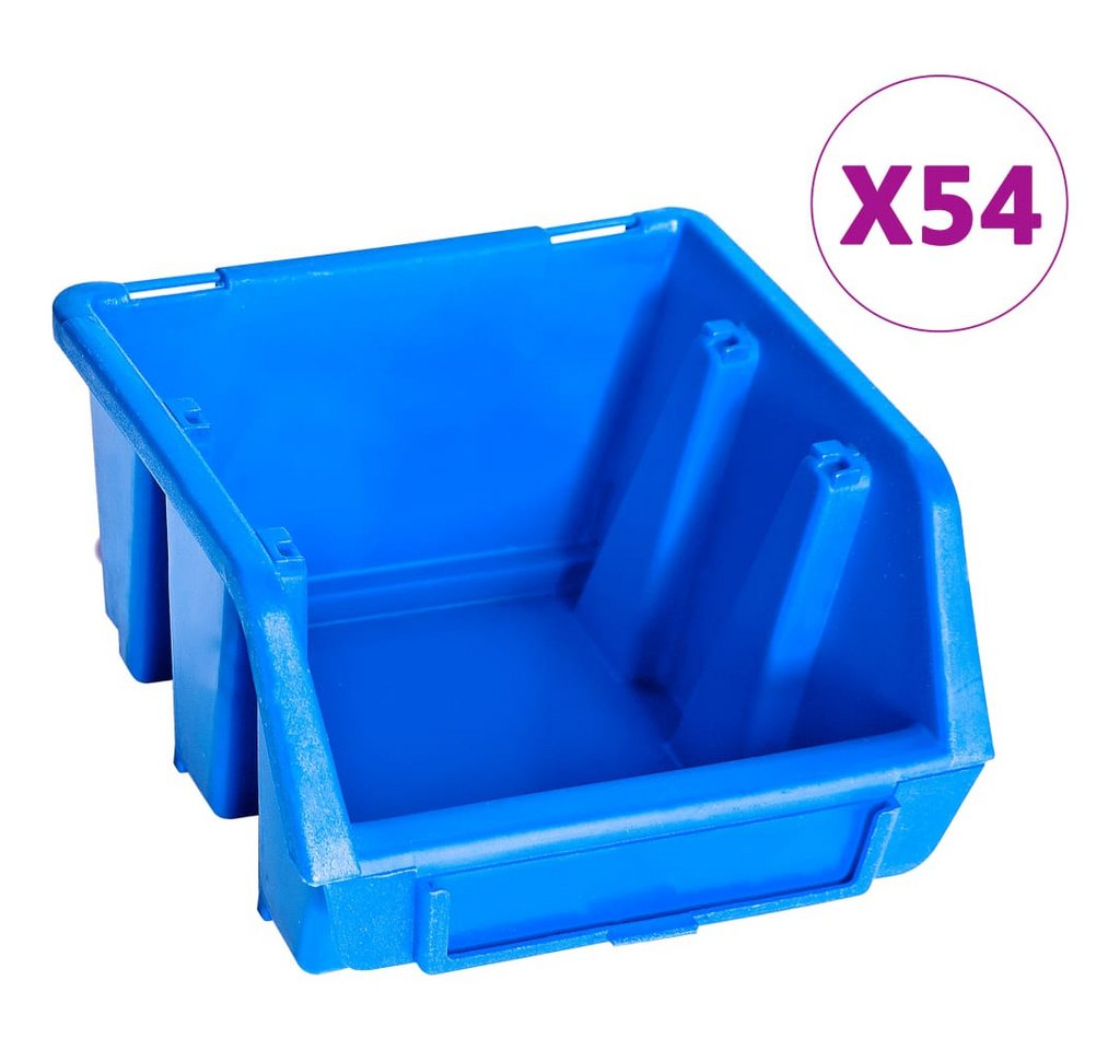 Thumbnail - vidaXL Werkzeugbox 96-tlg. Behälter-Set für Kleinteile mit Wandplatten Blau (96 St)